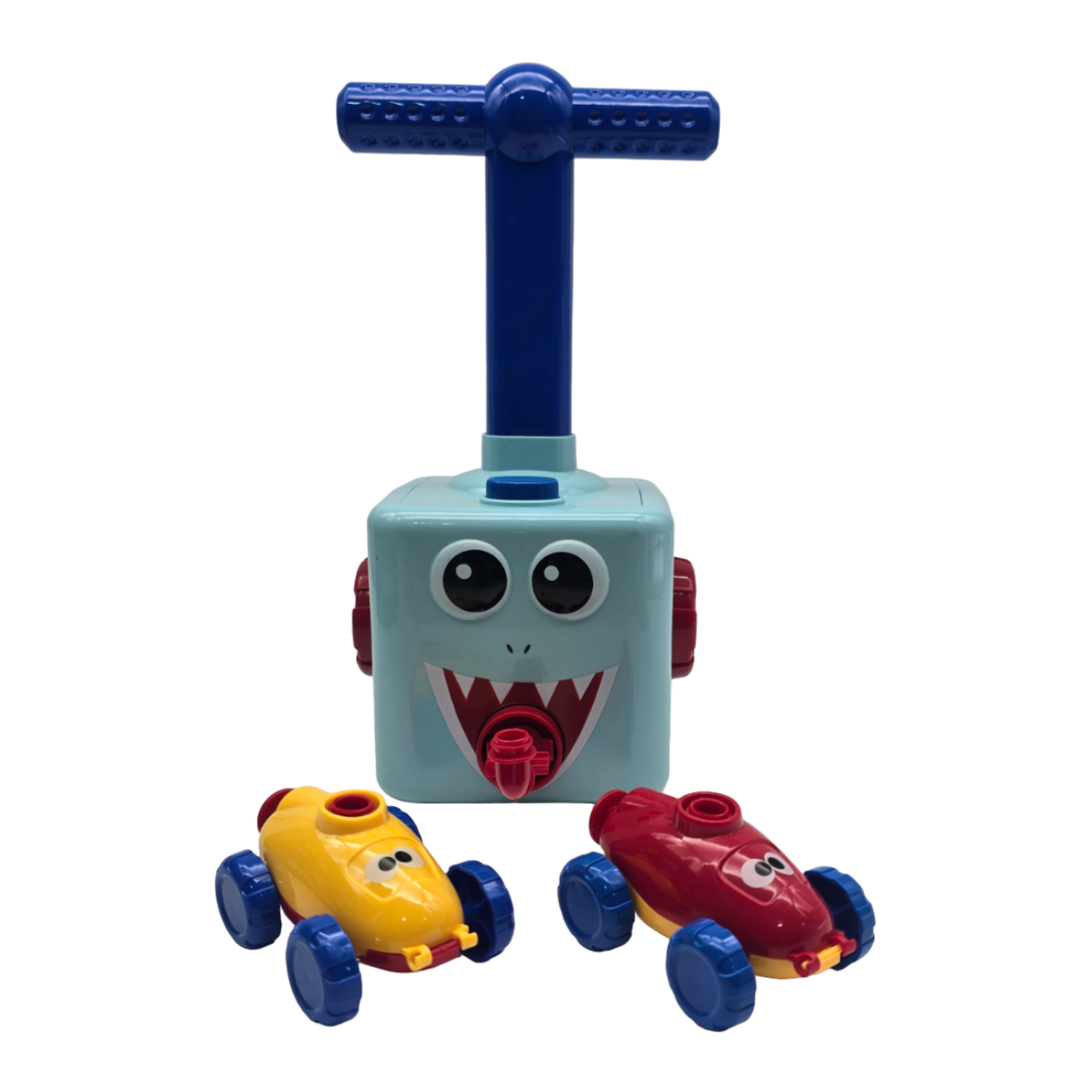 Juego Inflador De Globos Para Niños Autos Carreras Celeste-8