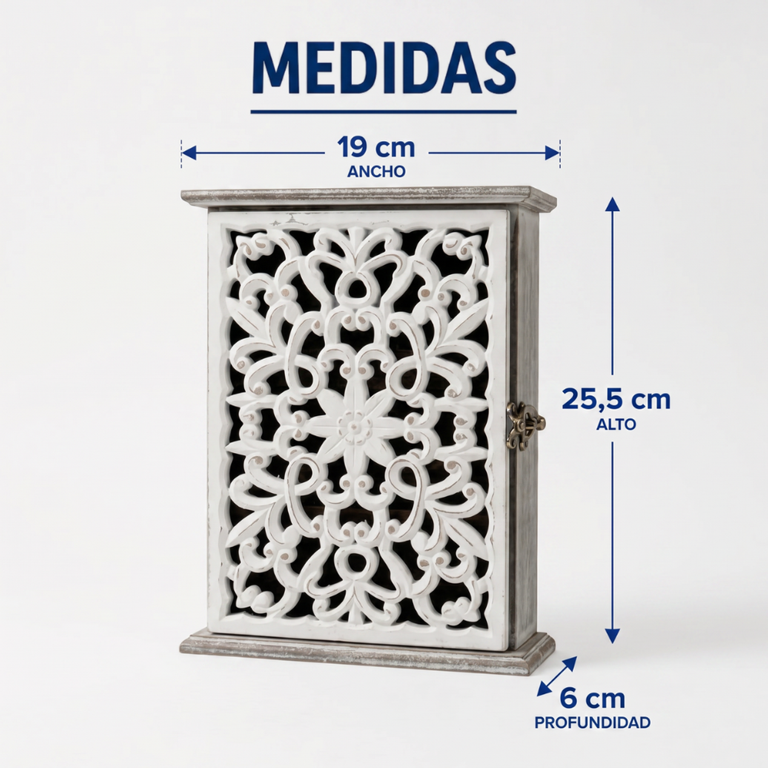 Porta Llave De Madera Diseño Mandala 6 Ganchos Para Llaves-8