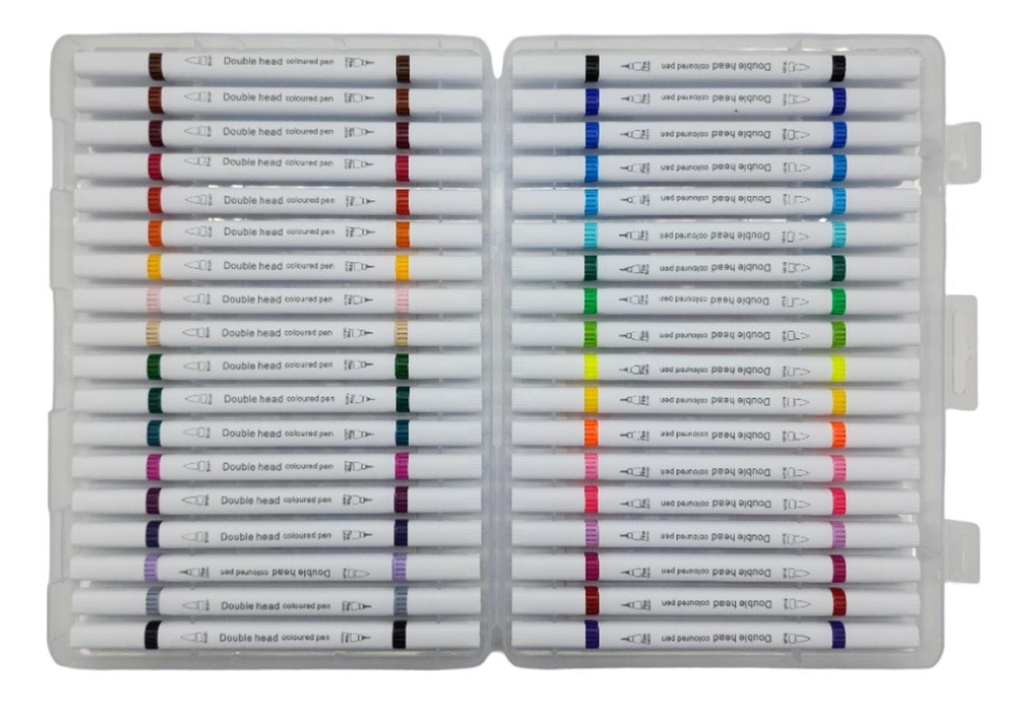 Set Marcadores Doble Punta 36 Lapices Plumones Watercolor-2