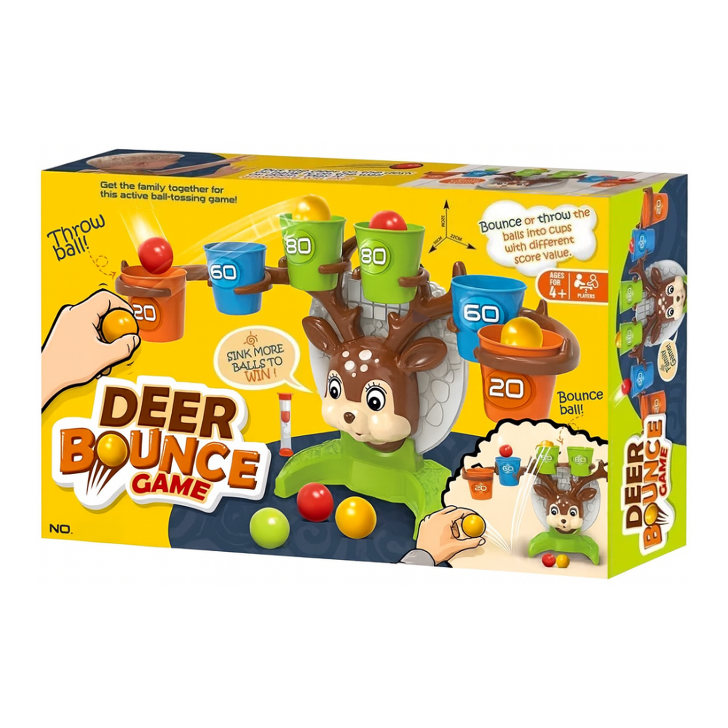 Juego De Encestar Pelotas Deer Bounce Juguete De Punteria-5