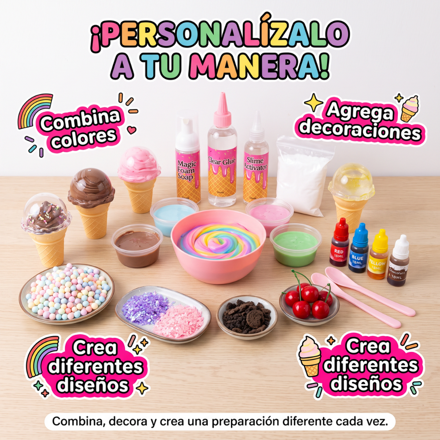 Kit Para Crear Slime Completo Con Accesorios Y Caja Organizadora-4