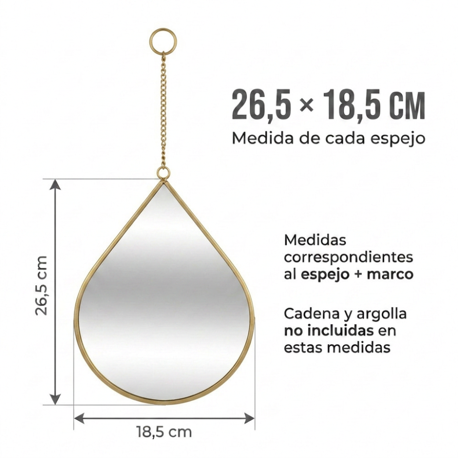 Set 3 Espejos De Pared Para Colgar De Gota Marcos De Espejos-7