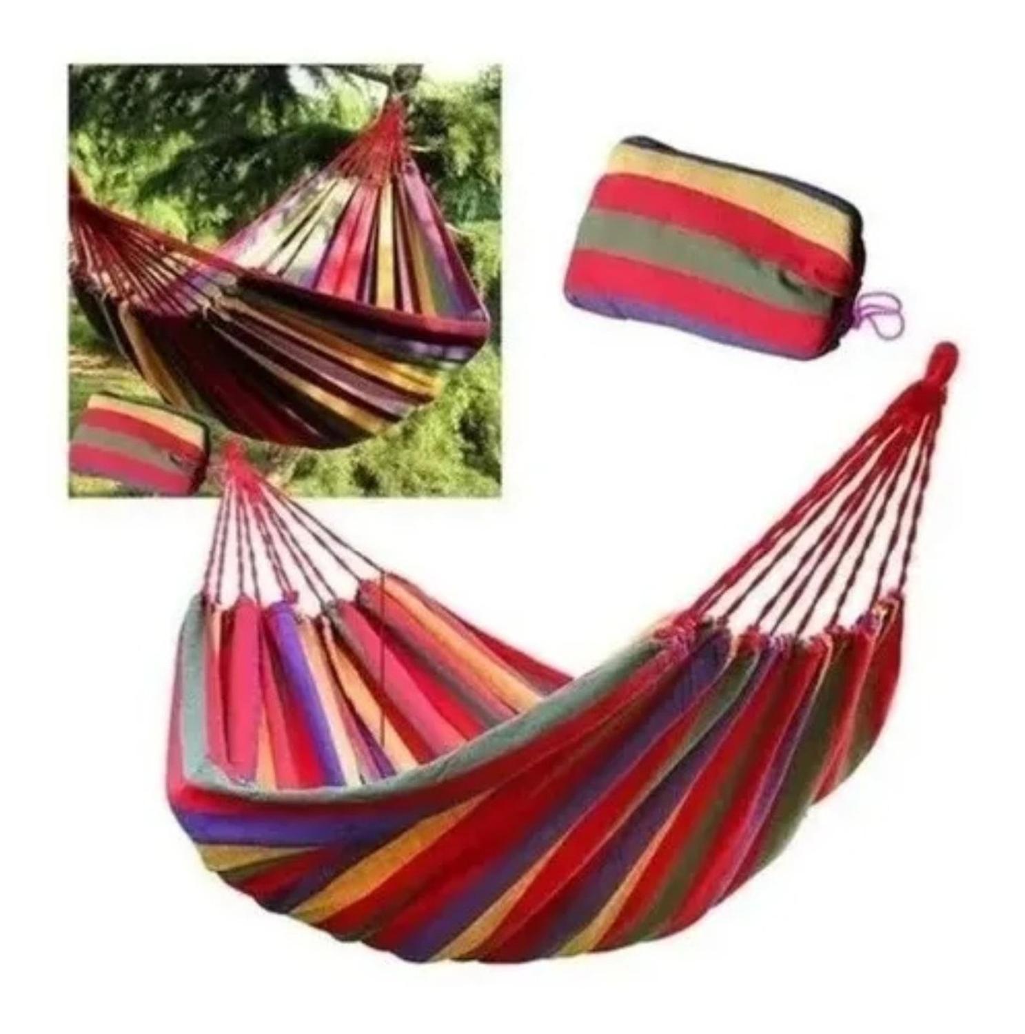 Hamacas Con Bolso Camping Jardín Casa Premium 1 Plazas-1