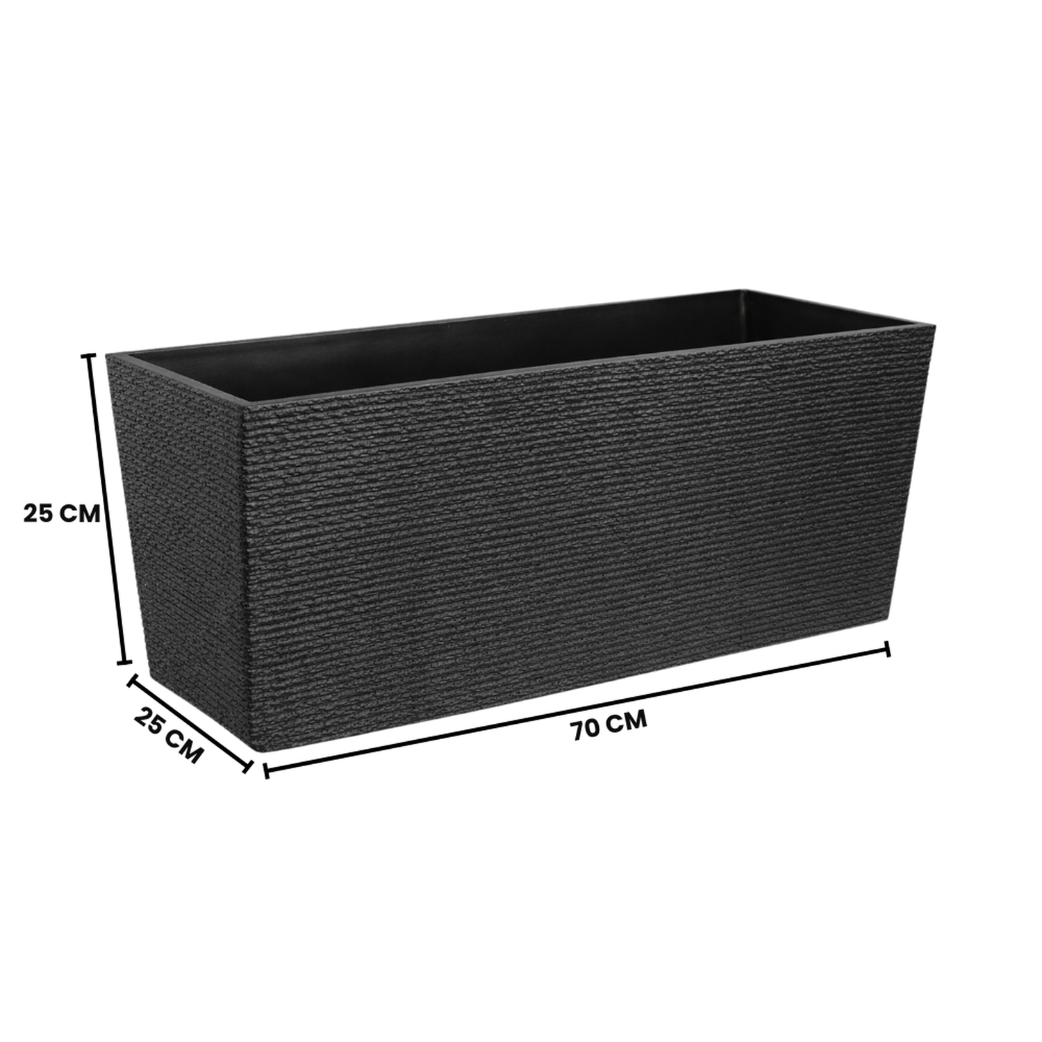 Macetero Plastico Rectangular Premium Diseño a Rayas L-1
