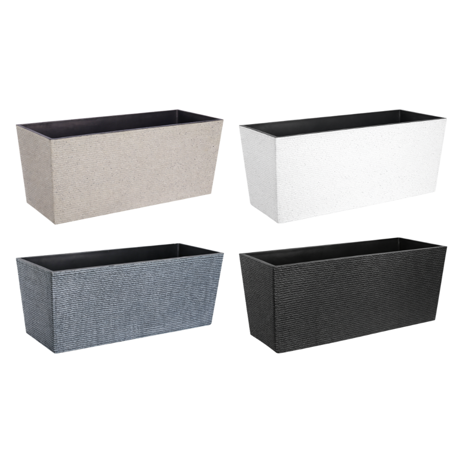 Macetero Plastico Rectangular Premium Diseño a Rayas L-2