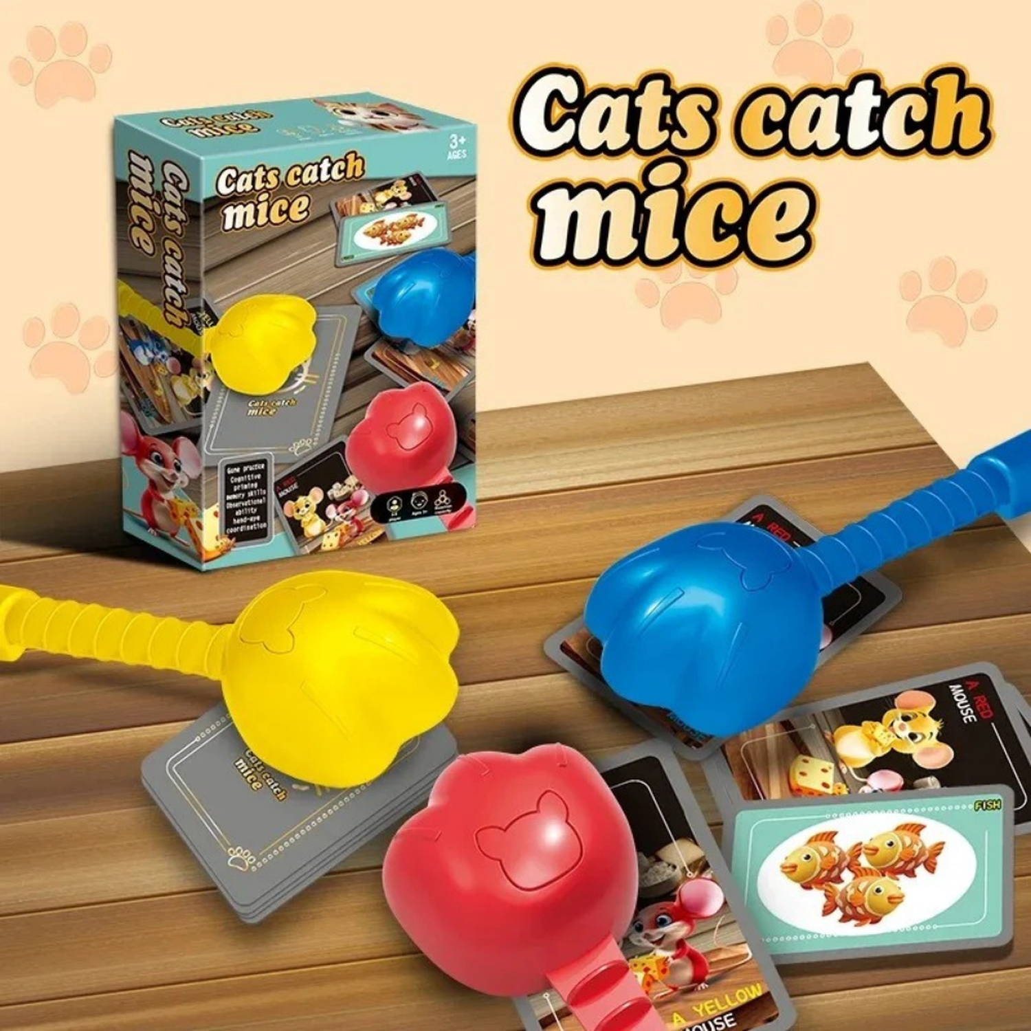 Juego de Mesa Cats Catch Mice Habilidad y Reaccion Rapida-4