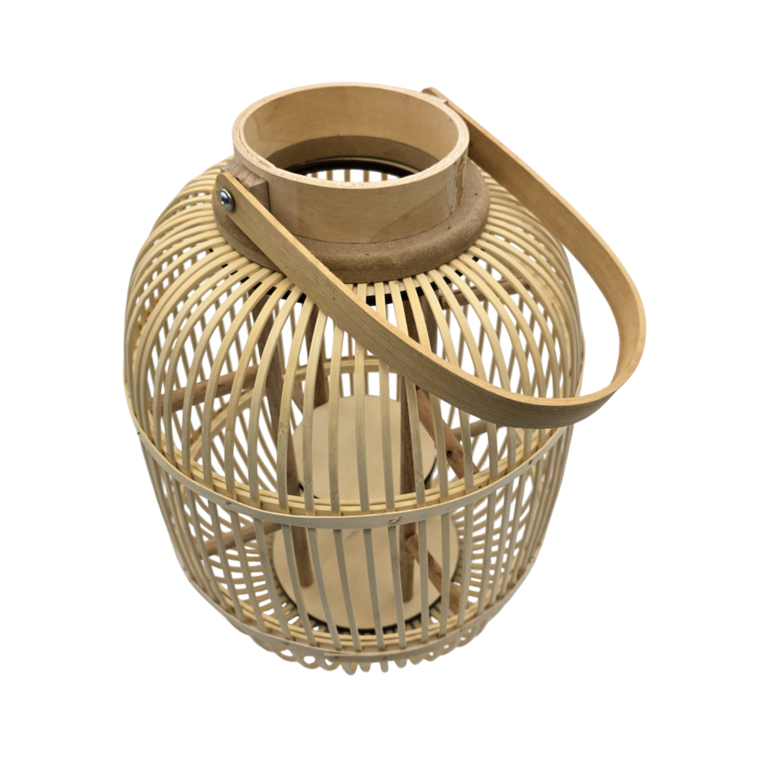 Candelabro De Bambu Natural Nordico Porta Vela Farol 40 CM-3