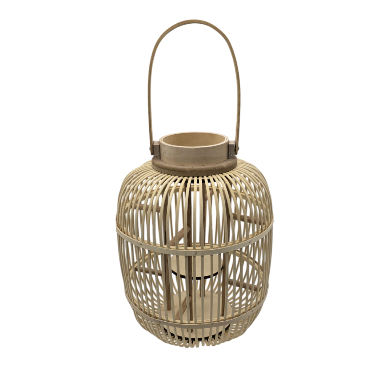 Candelabro De Bambu Natural Nordico Porta Vela Farol 40 CM-5