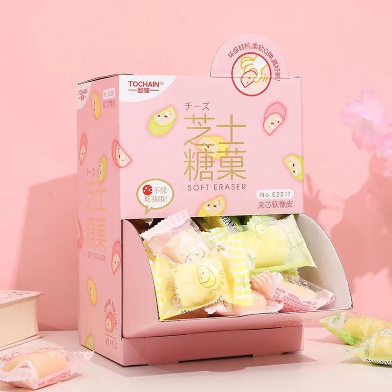 Goma De Borrar Cheese Candy Kawaii Cute Utiles Escolares-1
