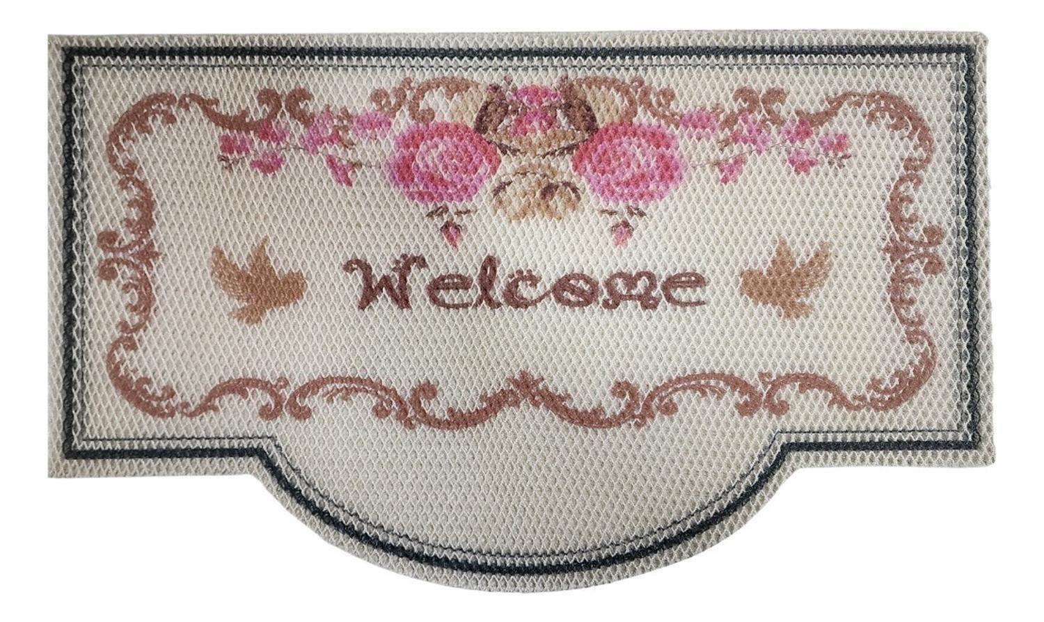 Alfombra Welcome Limpiapies Flores Alfombra De Entrada Multi-0
