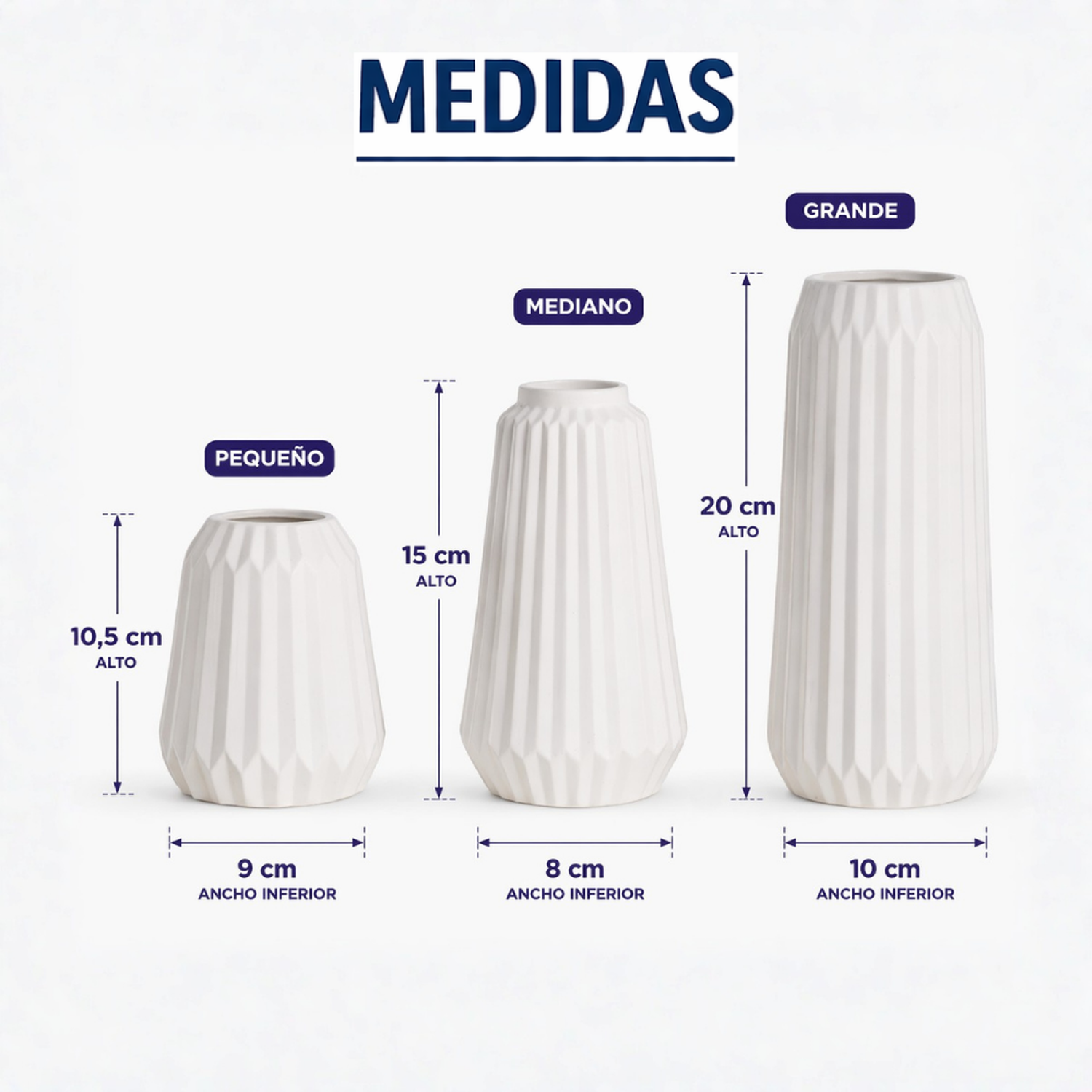 Set 3 Floreros de Cerámica Modernos Minimalistas Hogar-8