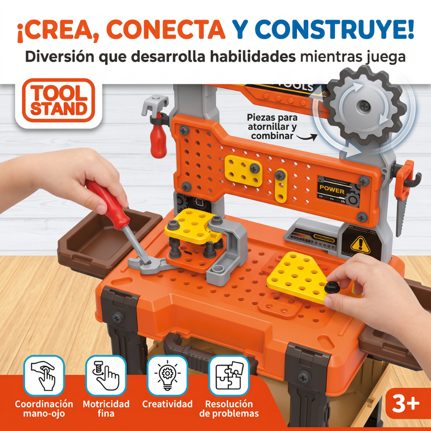 Mesa De Herramientas Infantil Maletín 154 Piezas Con Accesorios-4