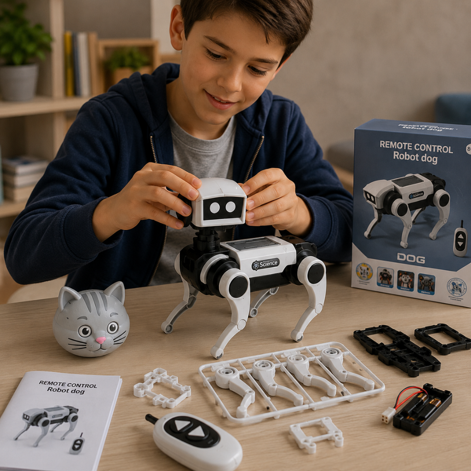 Kit 2 Arma Tu Primer Perro Robot RC a Control Remoto Juguete-5