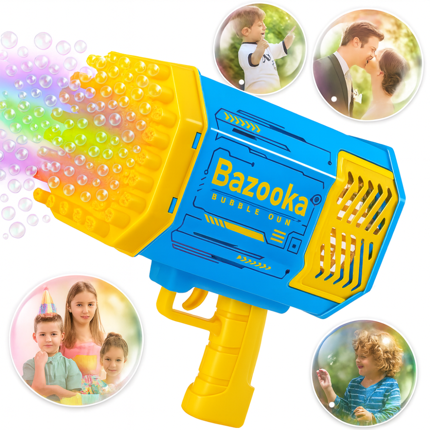 Pistola De Burbujas Bazooka Bubble Gun Juguete Con Luces Led-3