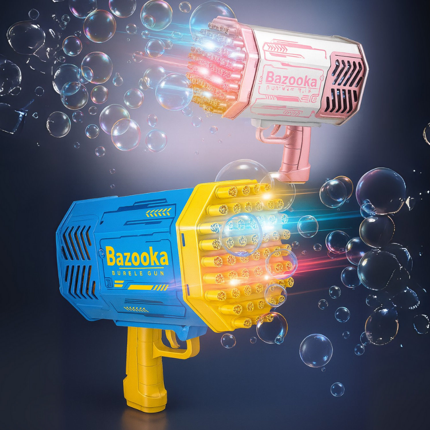 Pistola De Burbujas Bazooka Bubble Gun Juguete Con Luces Led-4