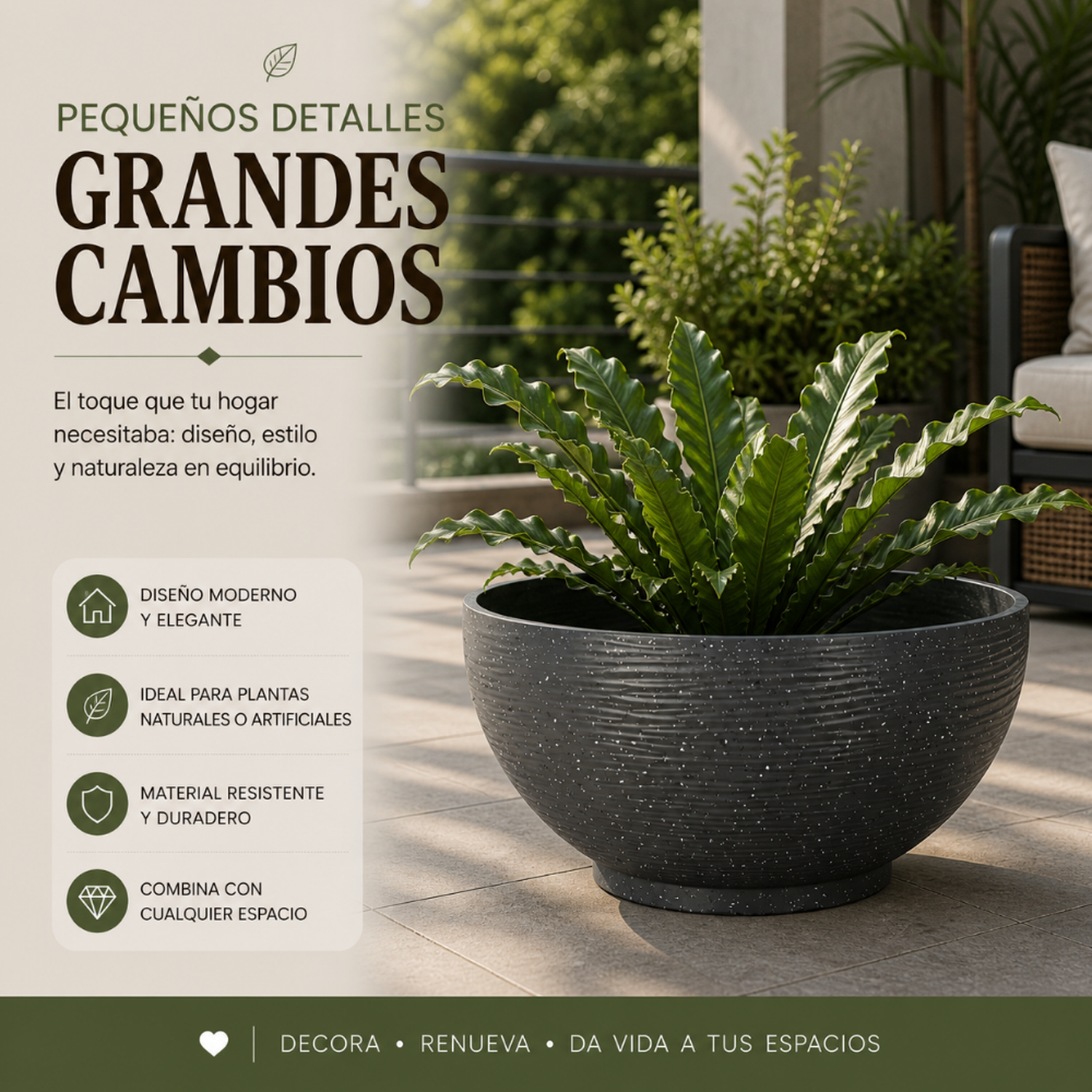 Macetero Plastico Semi Esfera Premium Diseño a Rayas M-4
