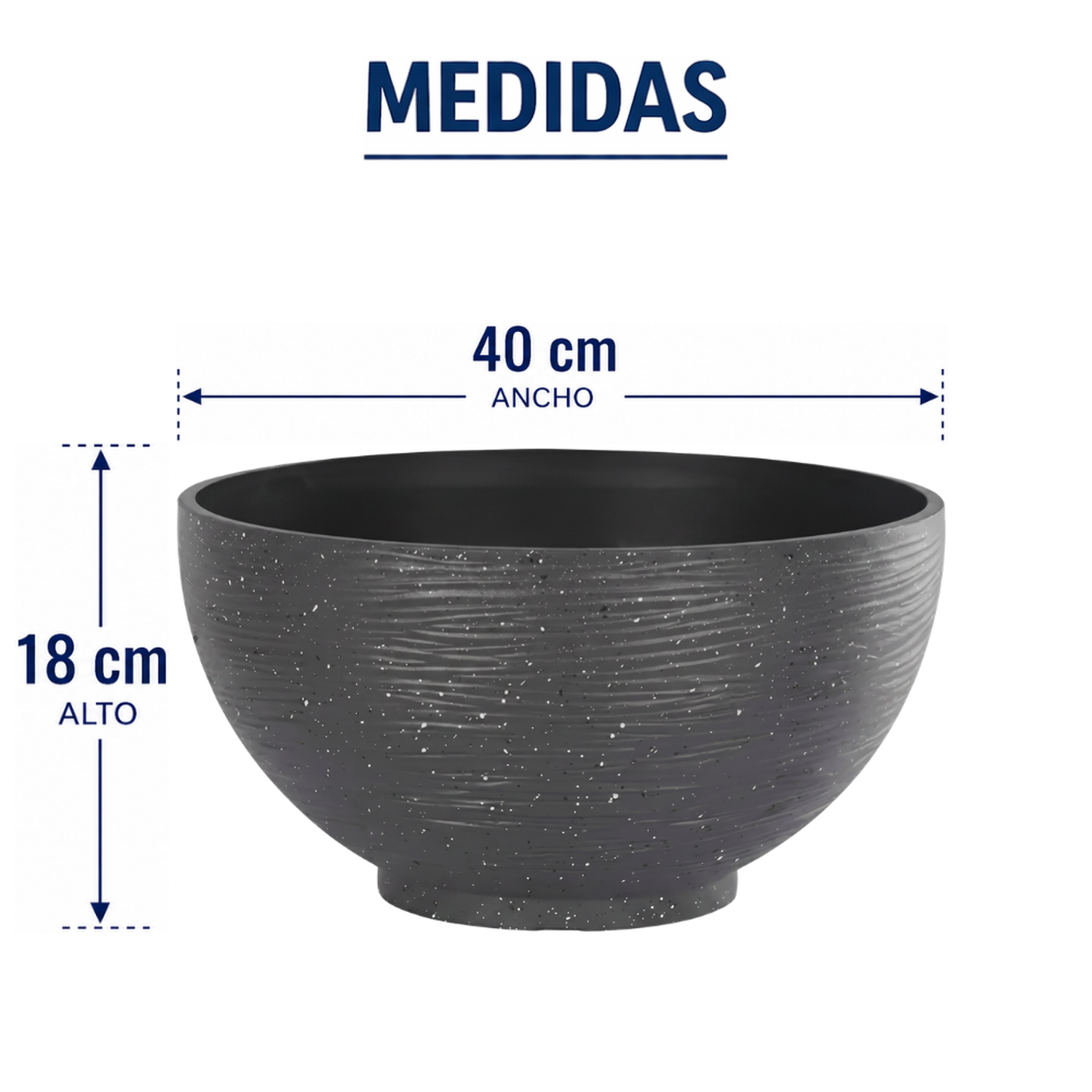 Macetero Plastico Semi Esfera Premium Diseño a Rayas M-7