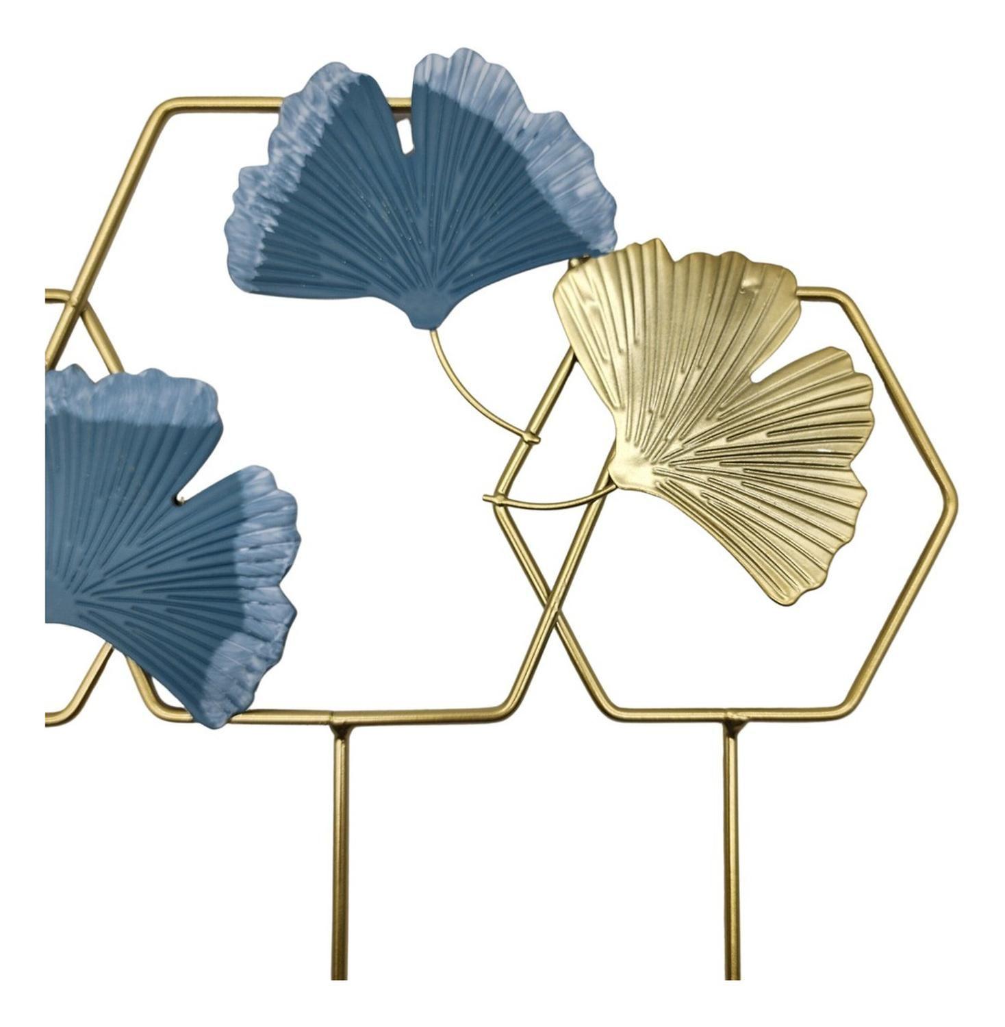 Perchero De Pared Con 5 Perchas Metalico Dorado Diseño Hojas-3