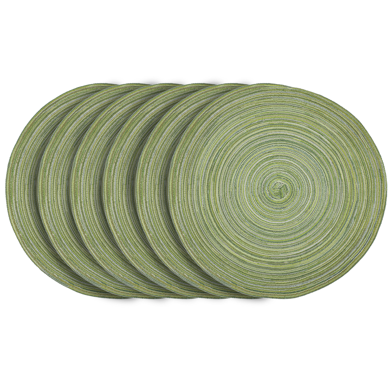 Set 6 Individuales Circulares Trenzados Color Verde-1