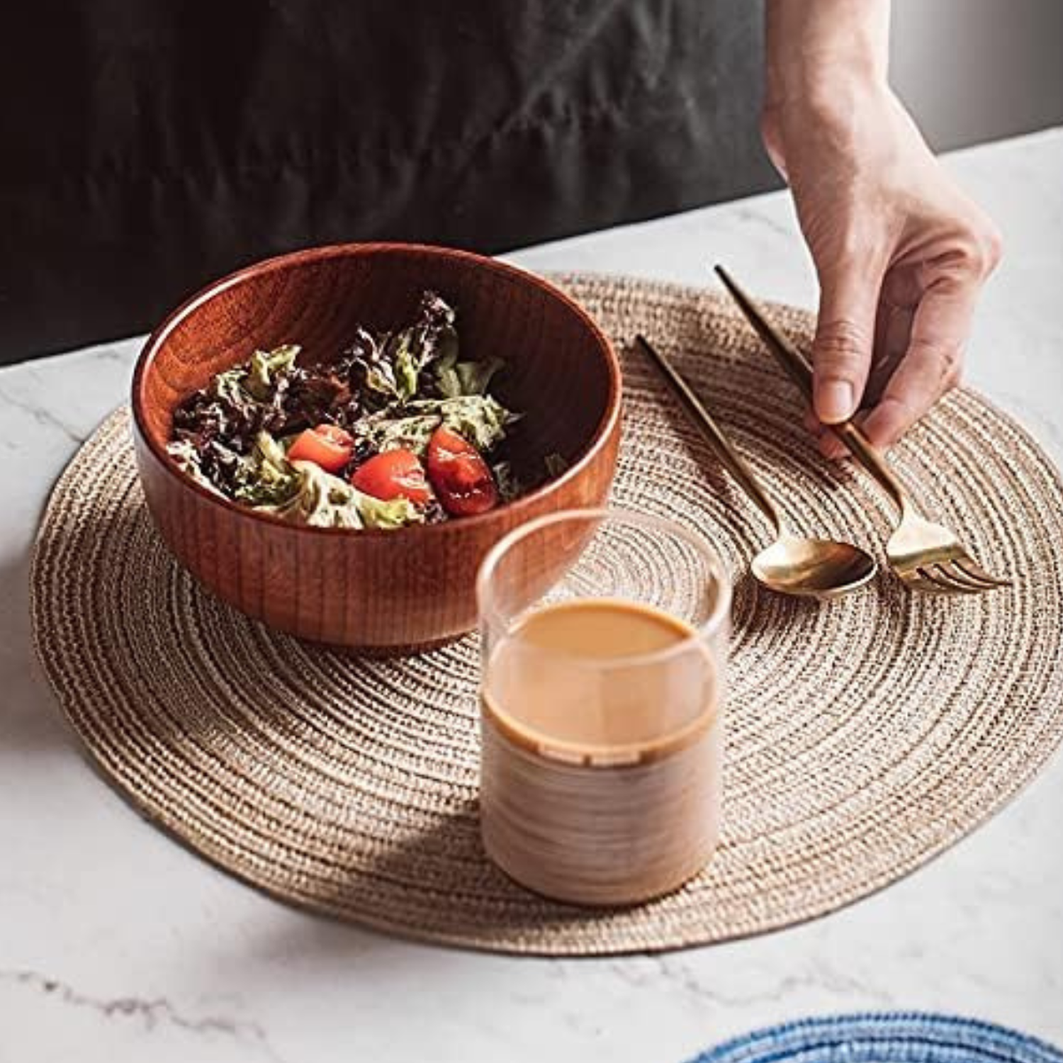 Set 6 Individuales Circulares Trenzados Color Verde-7