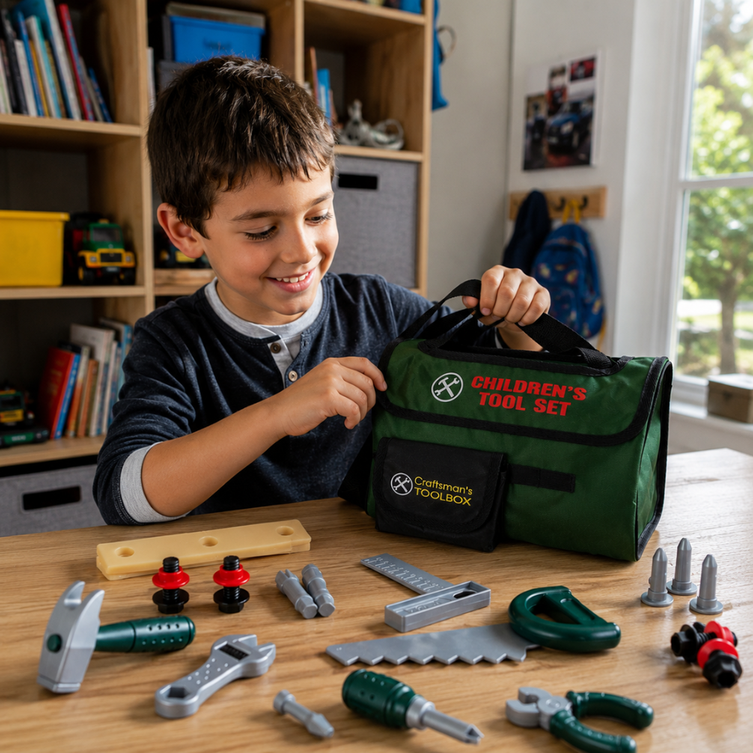 Bolso Herramientas Infantil Realista Juego Constructor Con Accesorios-1