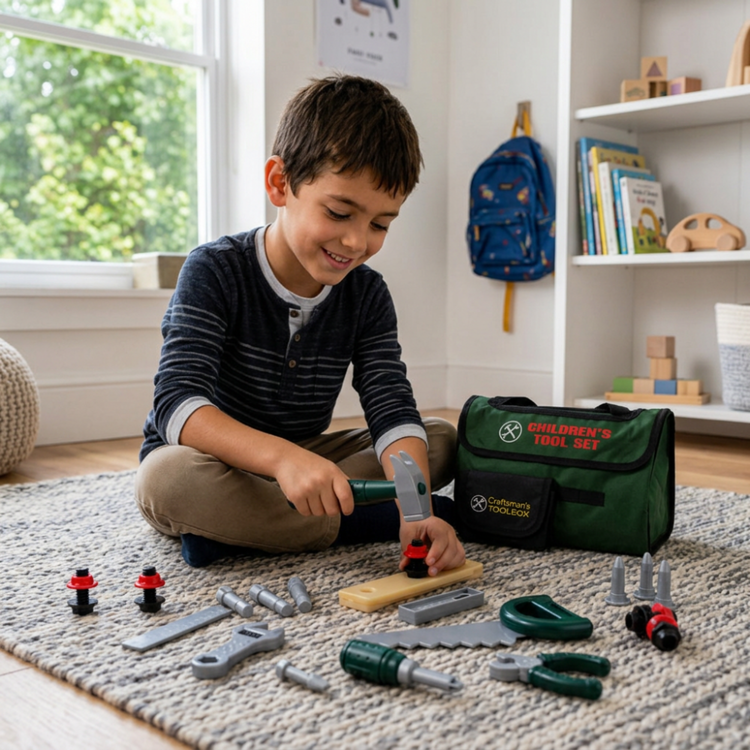 Bolso Herramientas Infantil Realista Juego Constructor Con Accesorios-2