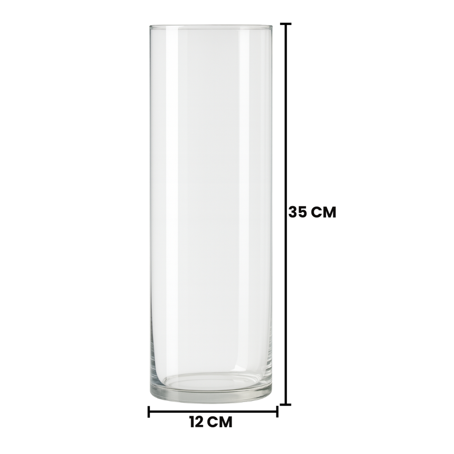 Florero De Vidrio Alto Cilindrico Transparente Mediano-3