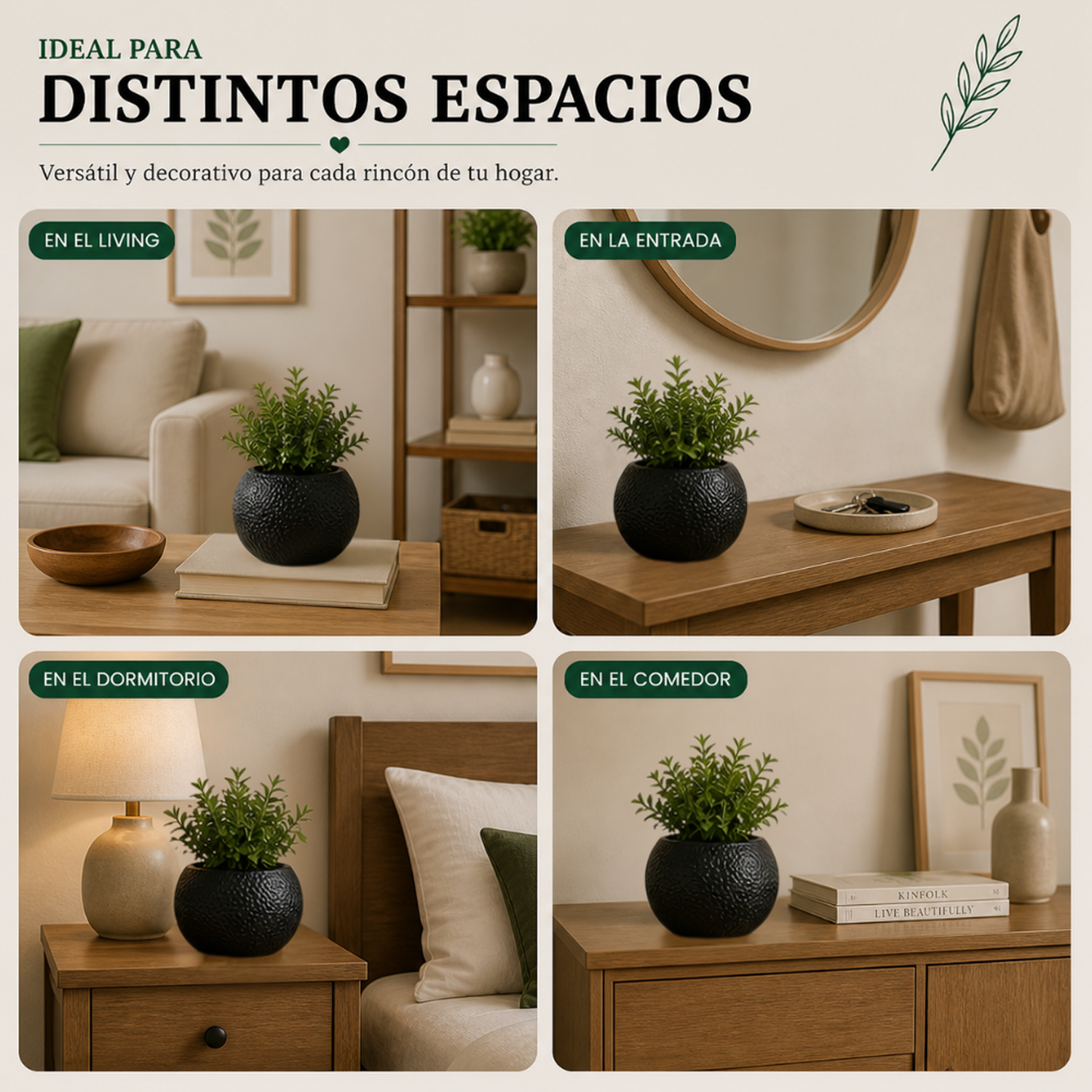 Macetero Plastico Redondo Tipo Piedra Decorativo Jardin S-5