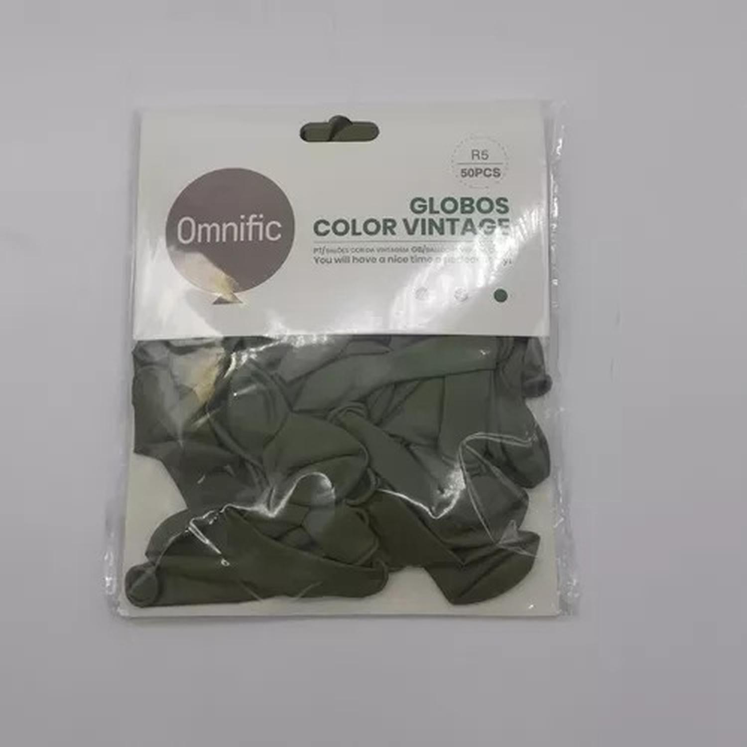 Globos Color Verde Militar Vintage 50 Unidades Tamaño R5-1