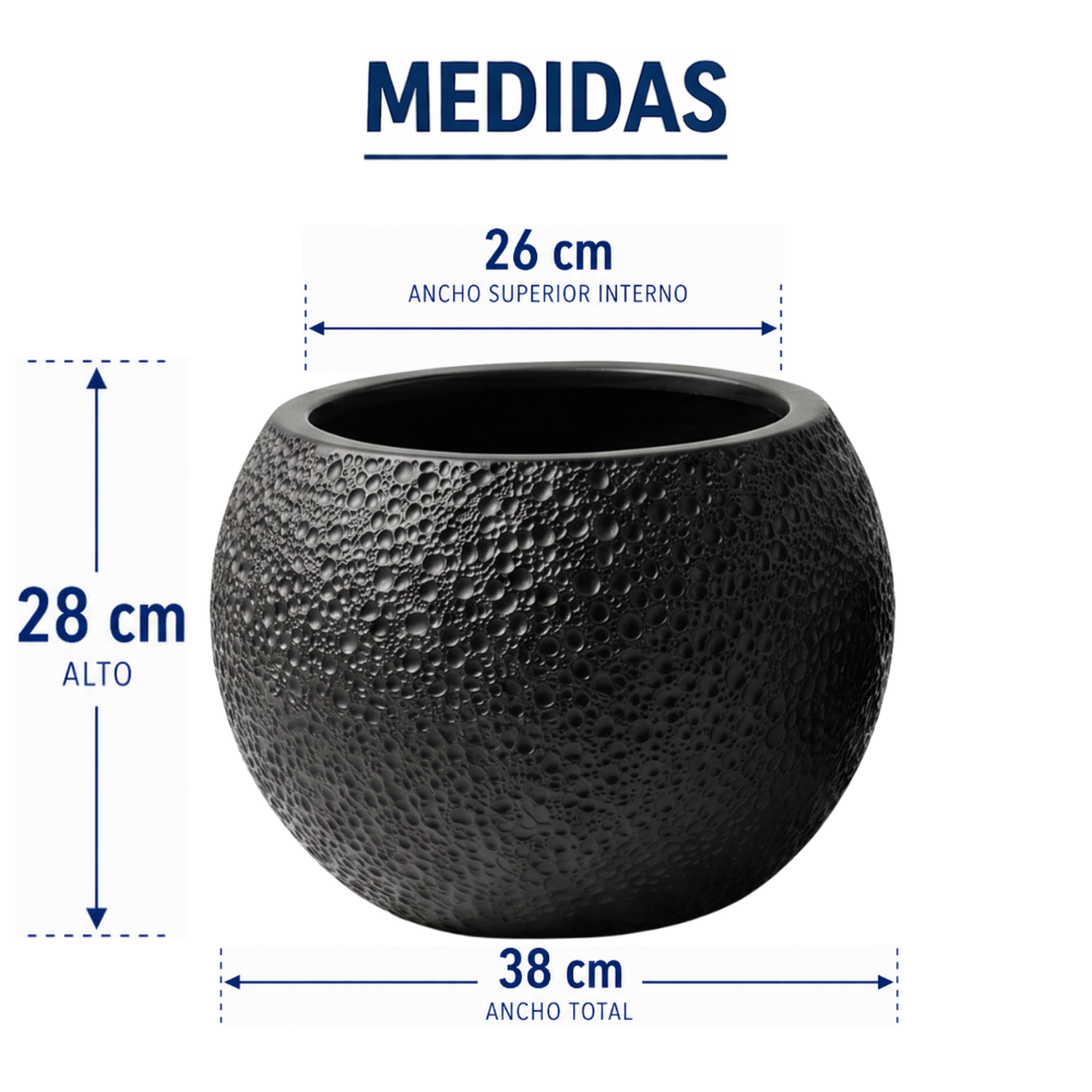 Macetero Plastico Redondo Tipo Piedra Decorativo Jardin L-9