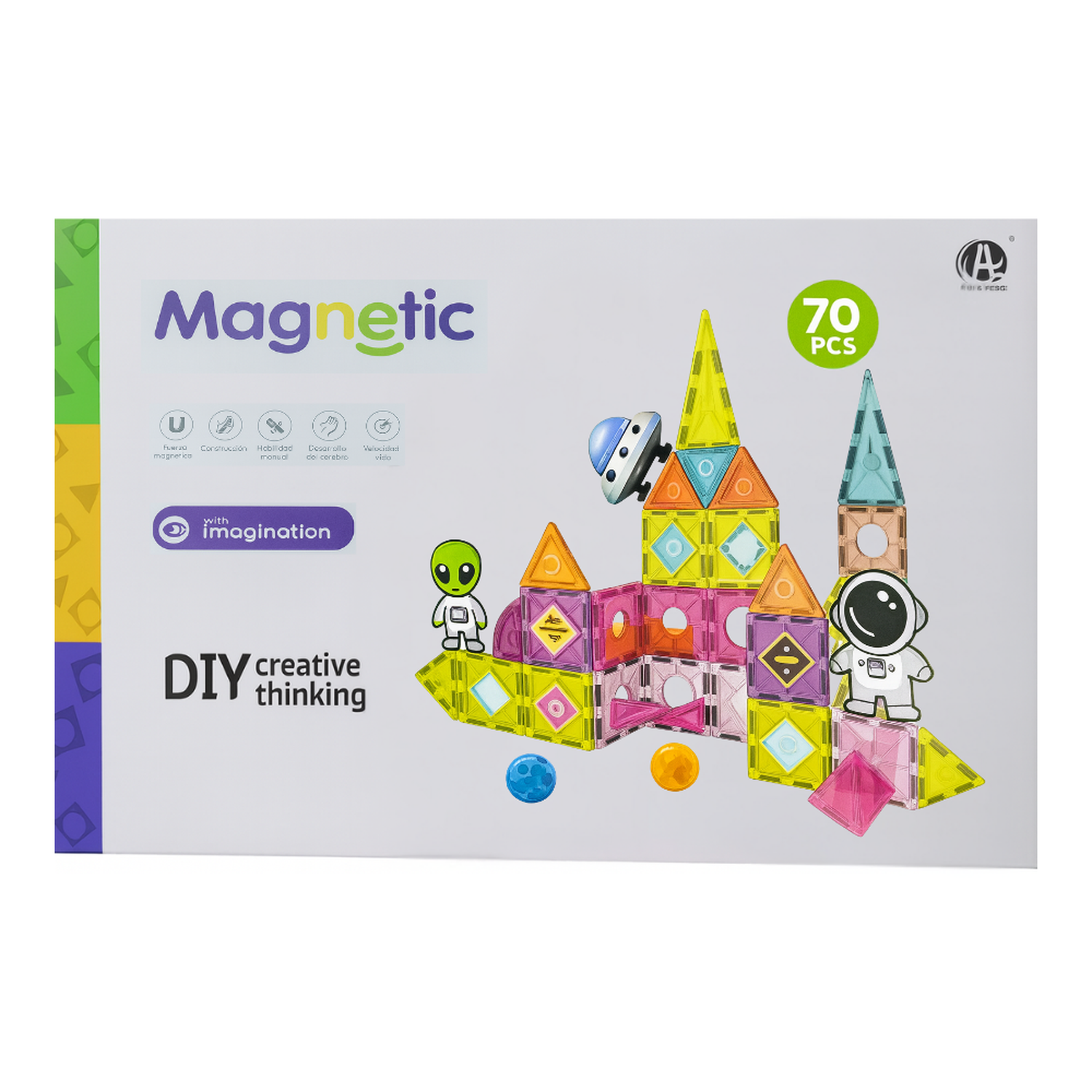 Juego Bloques Magneticos Construccion 70 Piezas Educativo-4