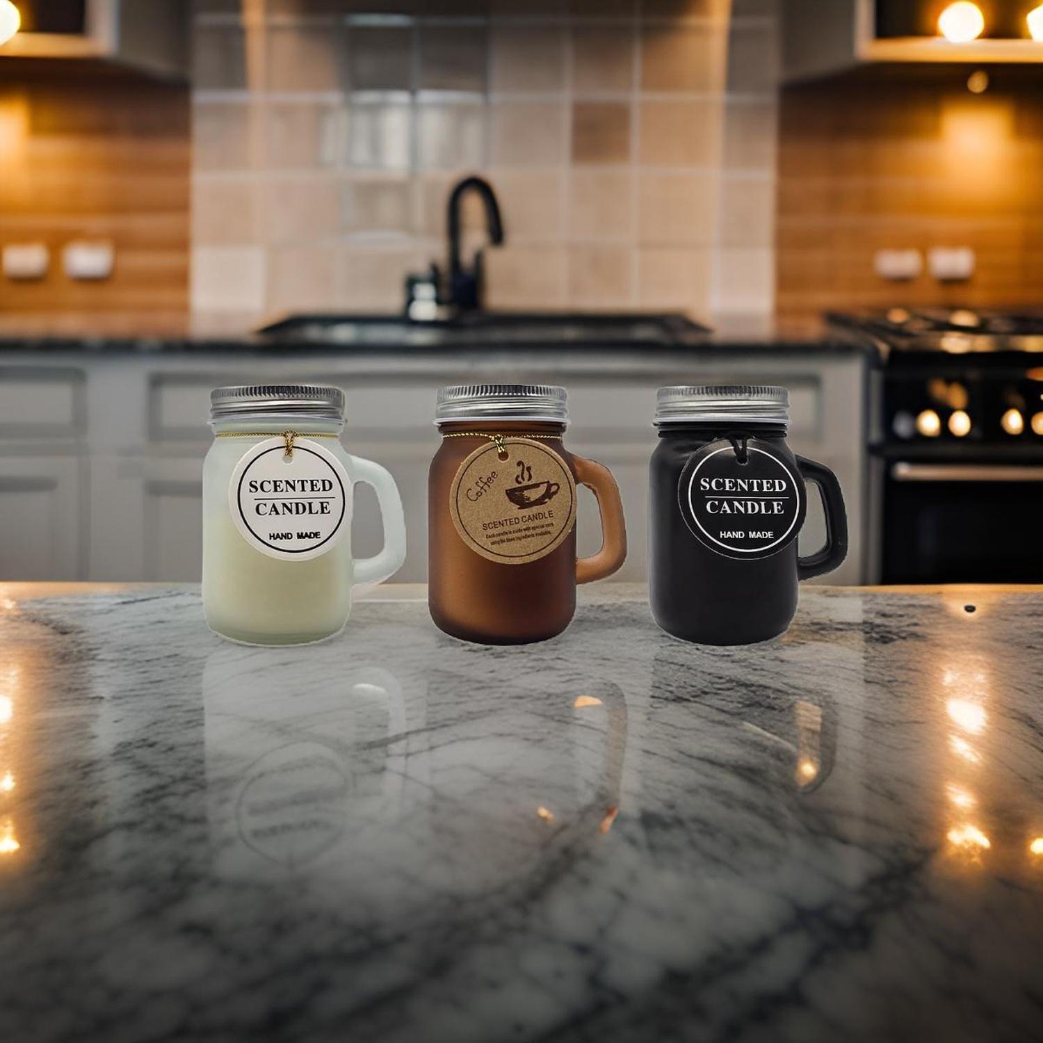 Set 3 Velas Aromatica Elegantes Taza Fragancia Duradera Deco-2