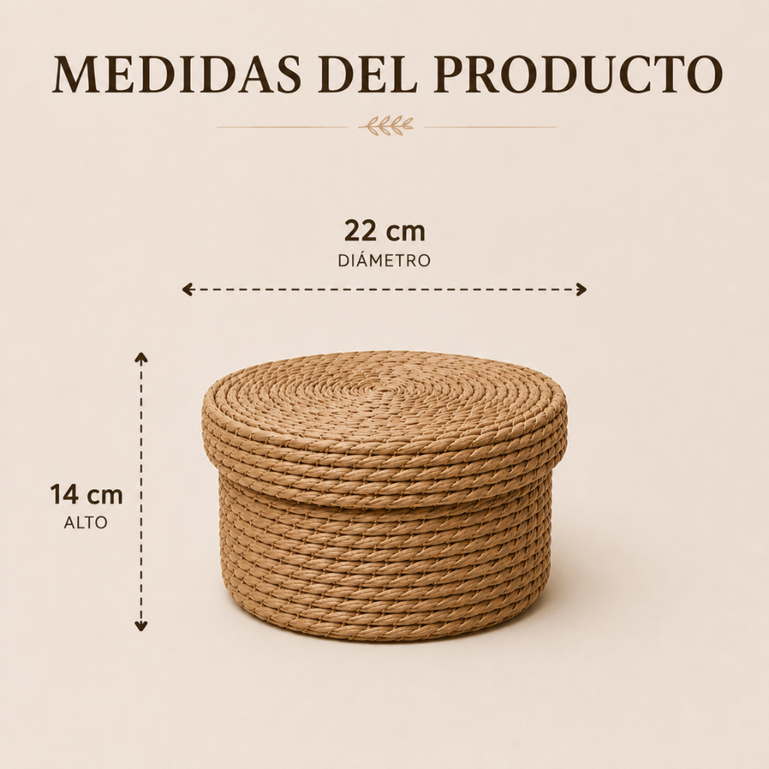 Canasto Cesta De Yute Tejida Con Tapa Acabado Rustico S-6