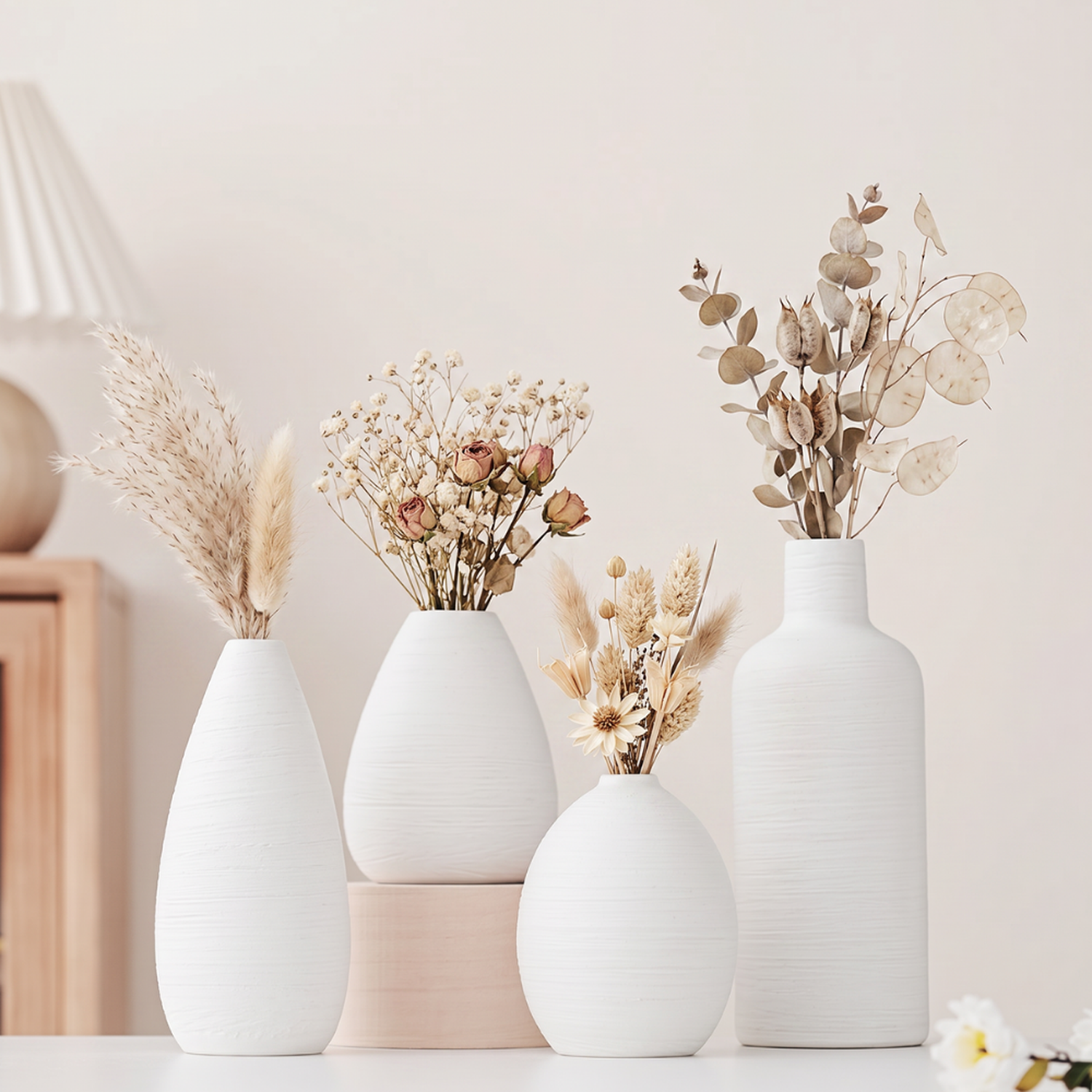 Set 4 Floreros de Ceramica Decorativos Estilo Nordico Hogar-2