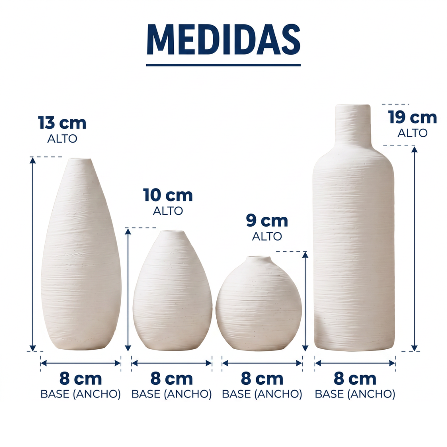 Set 4 Floreros de Ceramica Decorativos Estilo Nordico Hogar-9
