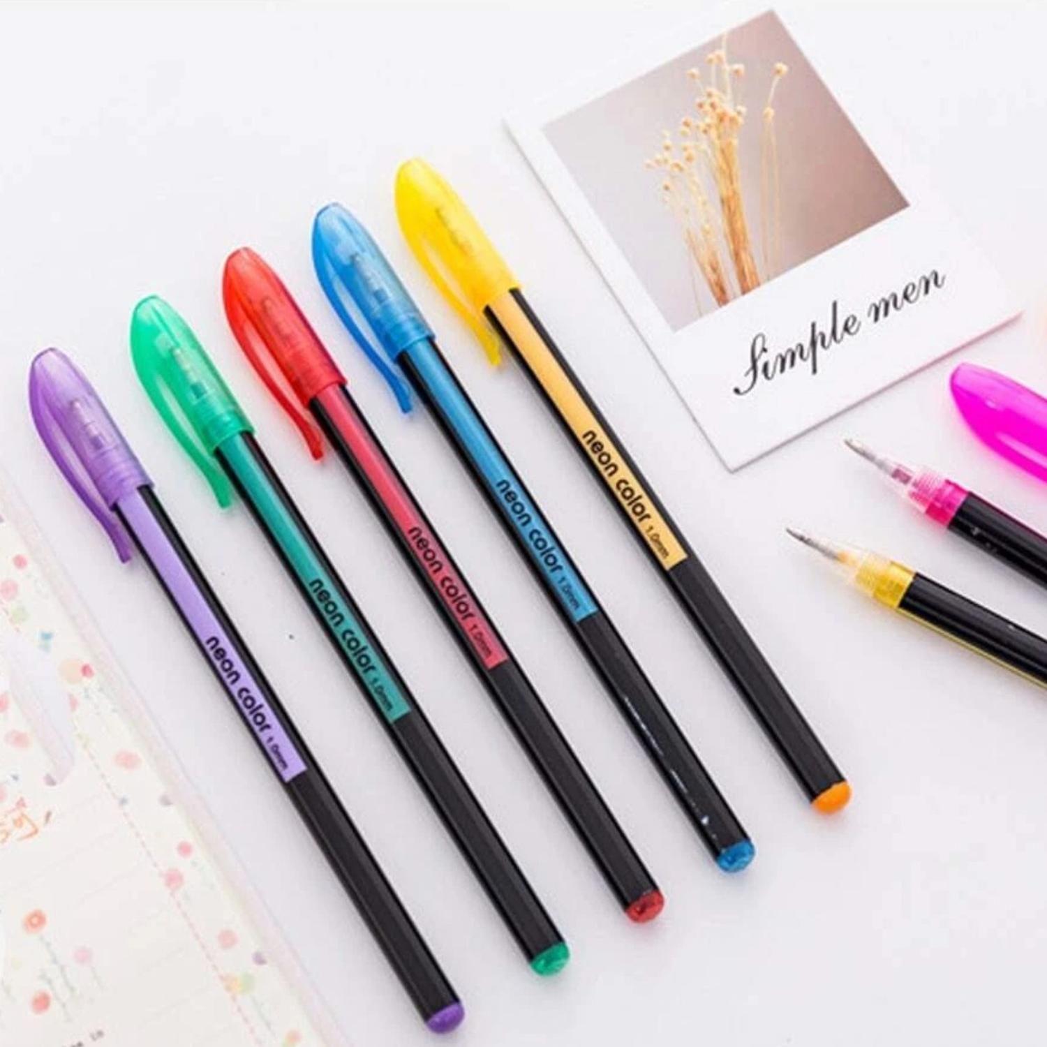 Set 12 Lapices Gel Glitter Neon Color 1,0 Mm Lapiz Arte-6