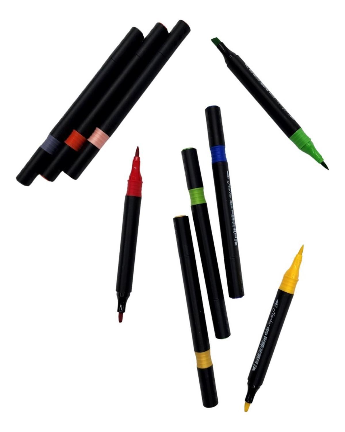 Set Marcadores Doble Punta 48 Lapices Plumones Con Maletin-6