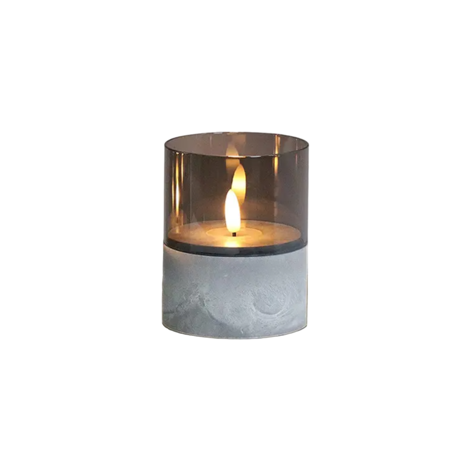 Vela Artificial De Cristal Con Efecto Llama Blanca Luz Led S-0