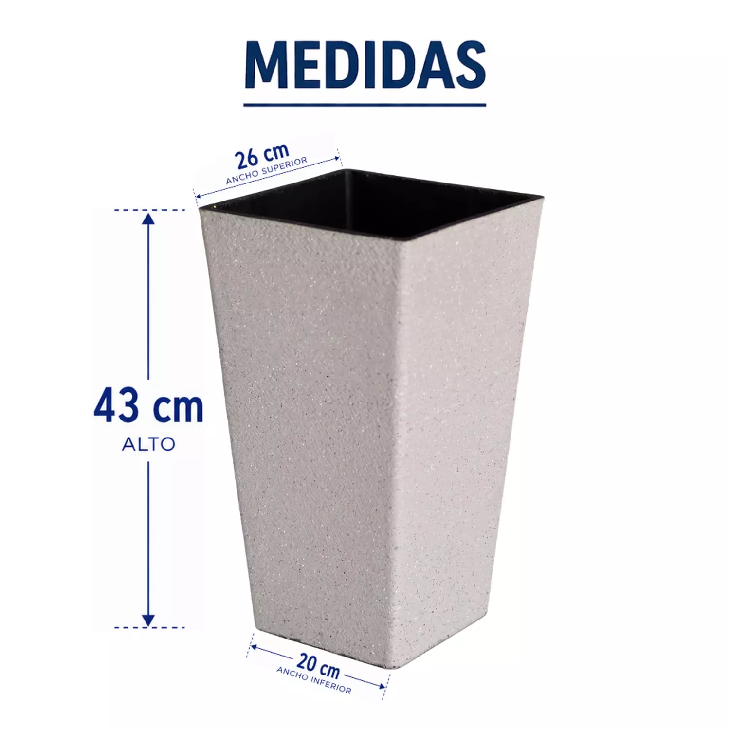 Macetero Plastico Alargado Premium Base Cuadrada Conica-1