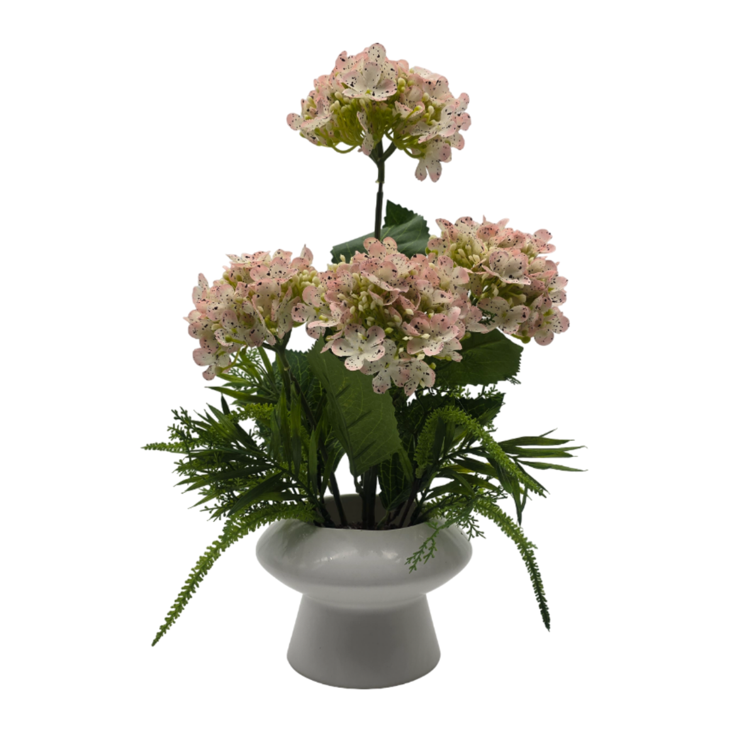 Planta Artificial Hortensia Decorativa Macetero De Ceramica-0