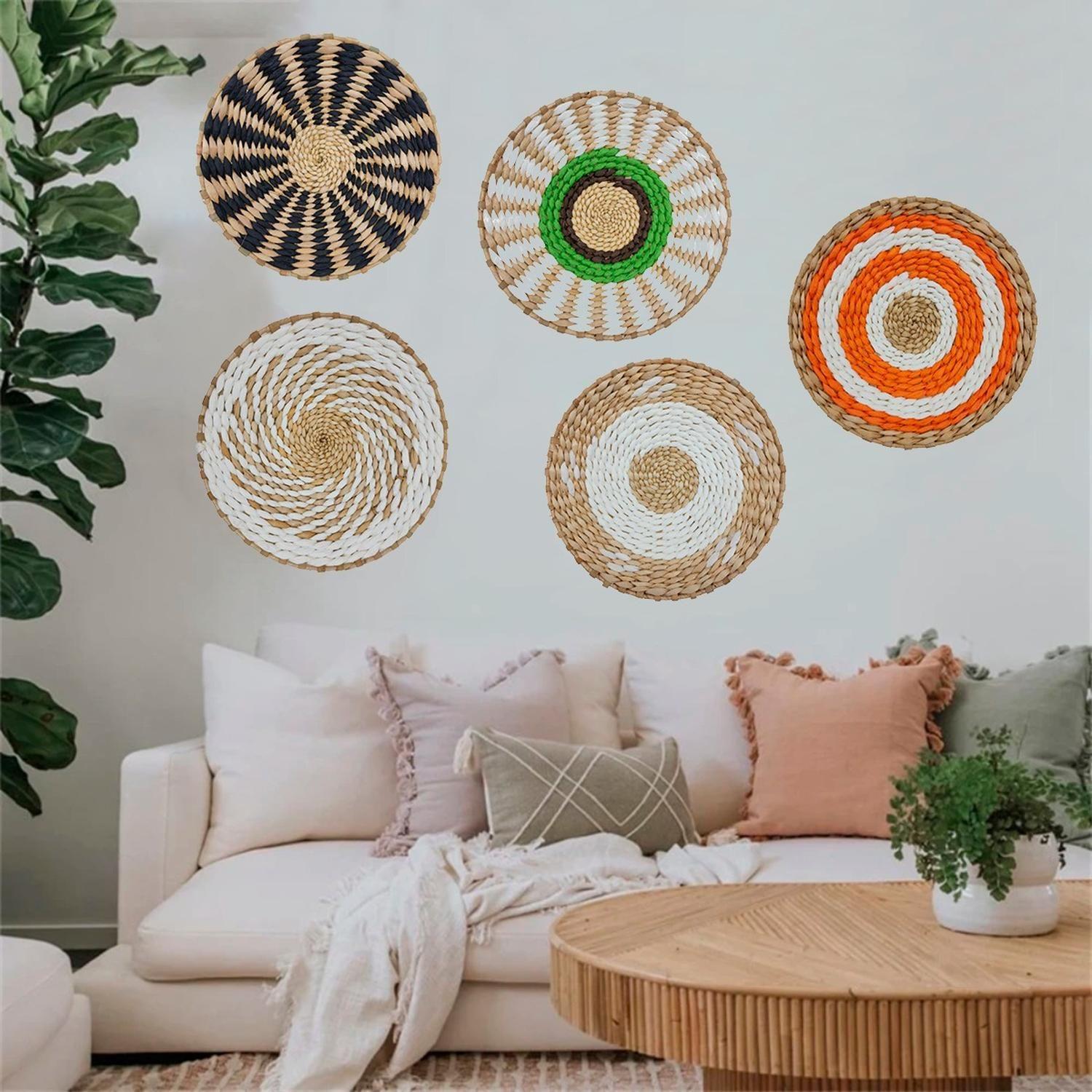 Circulo Decoración De Mimbre Para Pared Casa Terraza Mediano-6