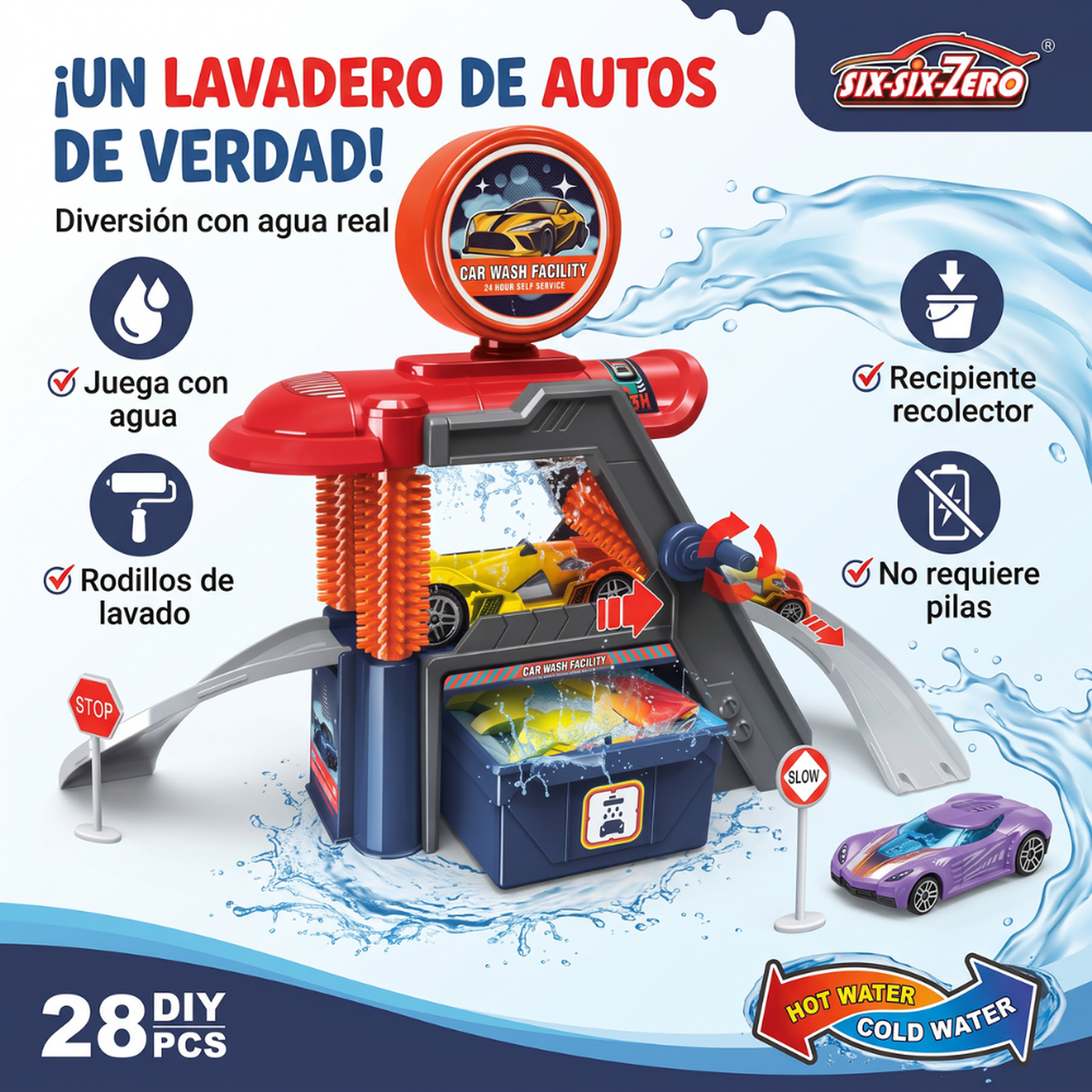 Estación Lavado De Autos Juguete Con Pista Y Accesorios Infantil-3