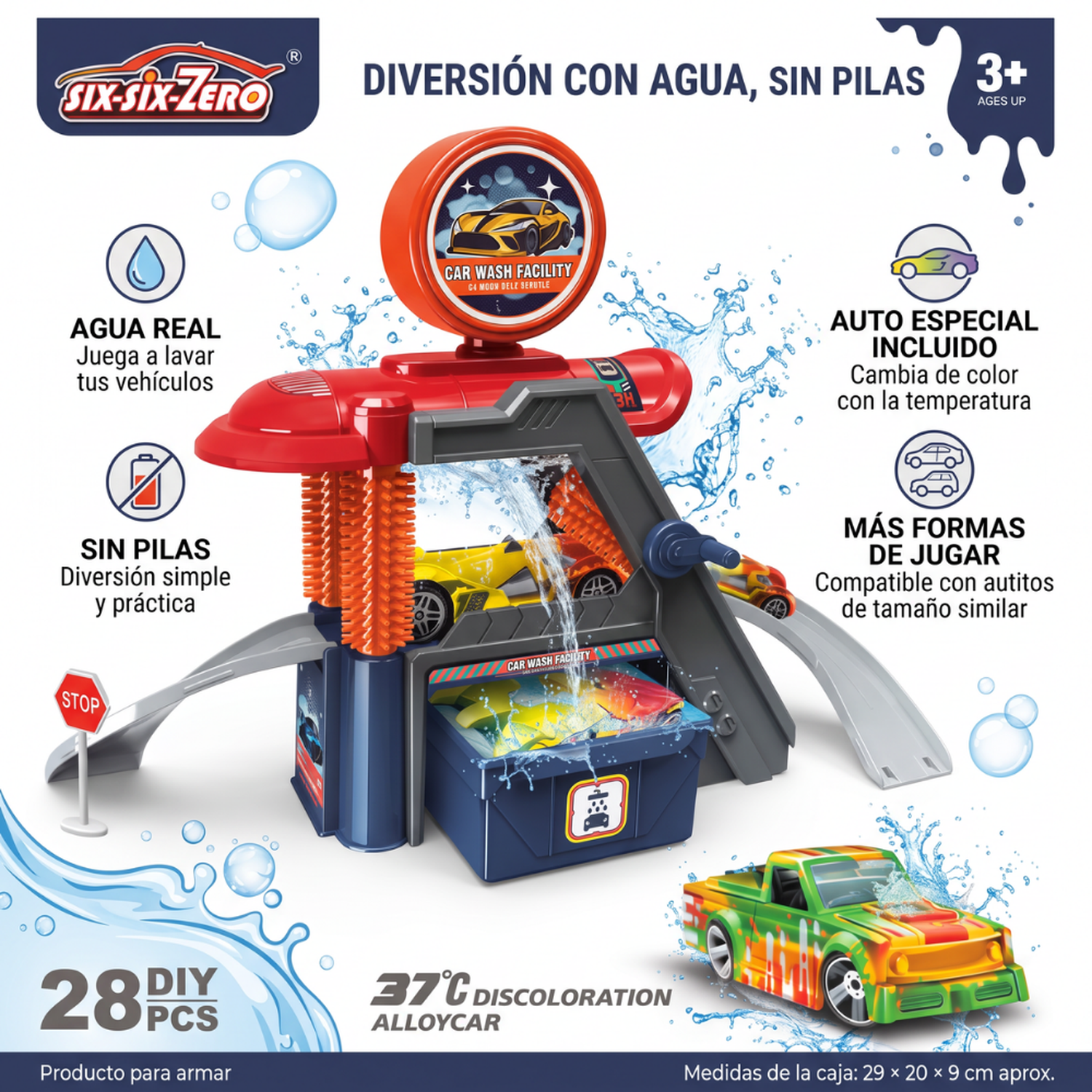 Estación Lavado De Autos Juguete Con Pista Y Accesorios Infantil-7