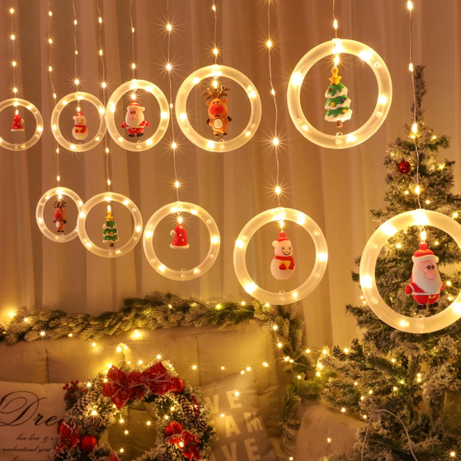Cascada Guirnaldas De Navidad Luces Navideñas Pascua-3