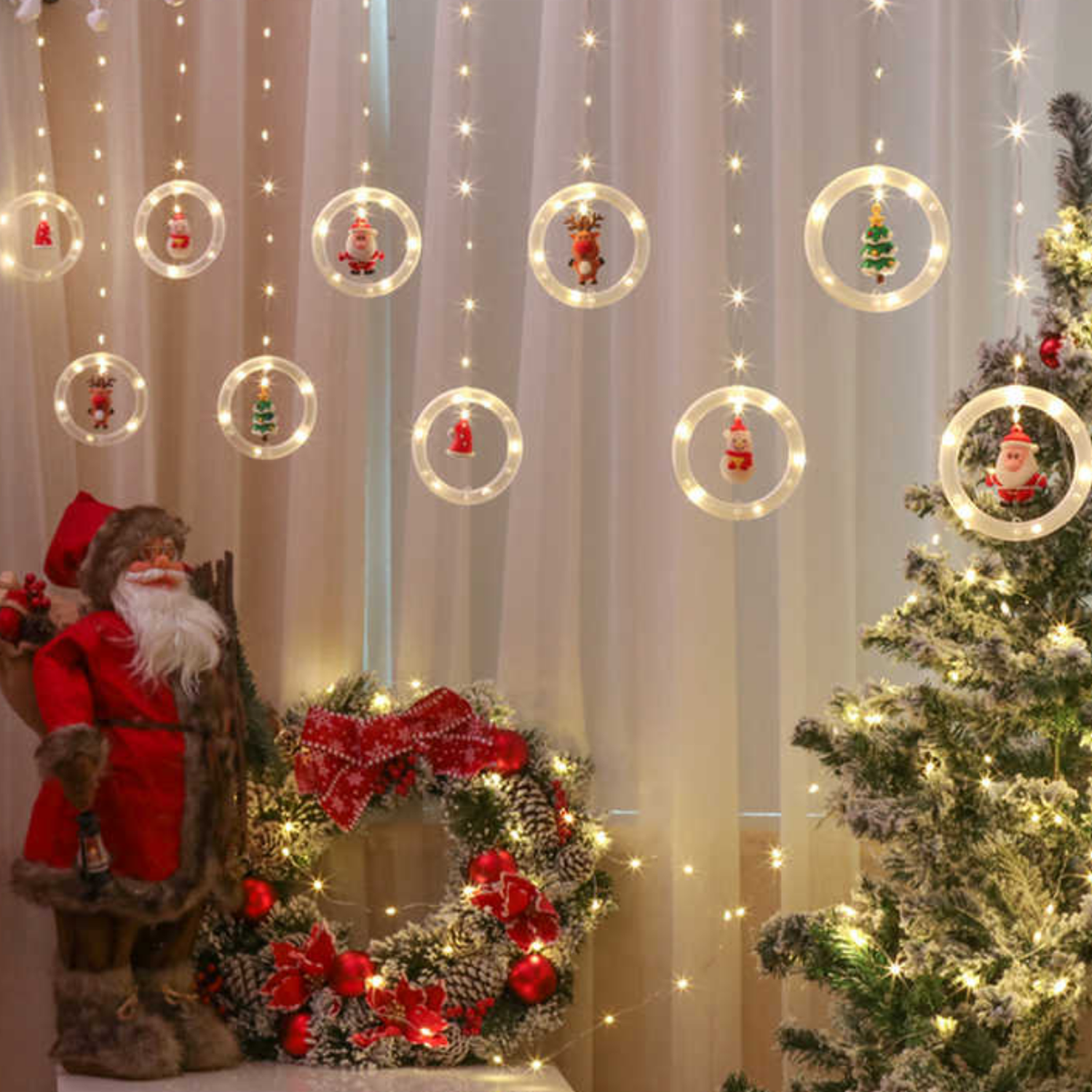 Cascada Guirnaldas De Navidad Luces Navideñas Pascua-4