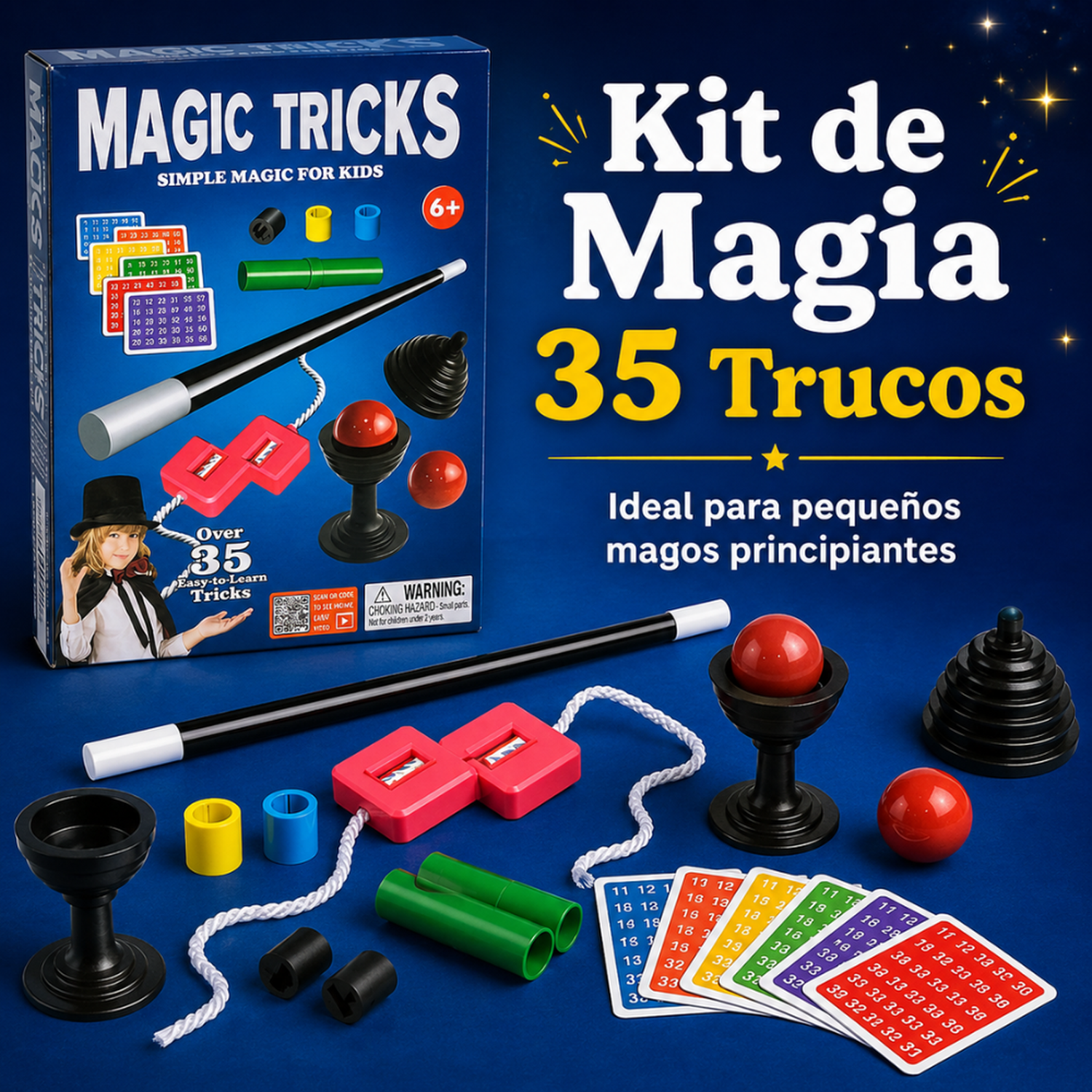 Set Juego De Magia Magic 35 Trucos De Mago Con Varita Niños-2