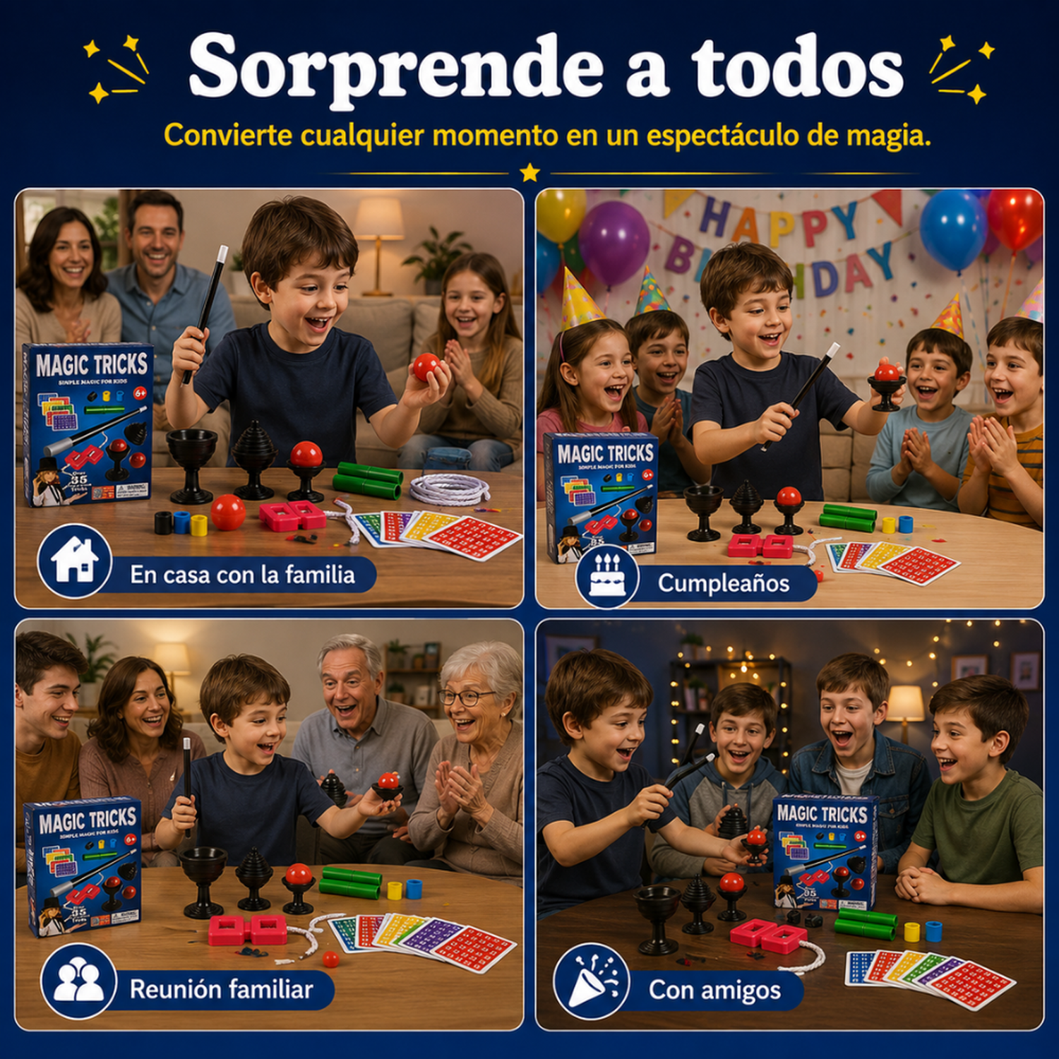 Set Juego De Magia Magic 35 Trucos De Mago Con Varita Niños-3