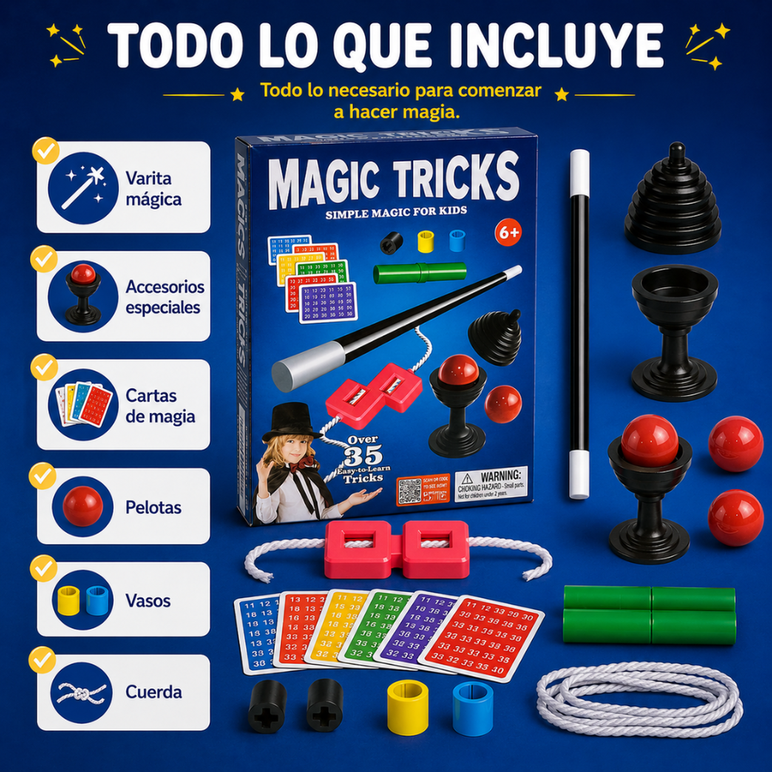 Set Juego De Magia Magic 35 Trucos De Mago Con Varita Niños-4