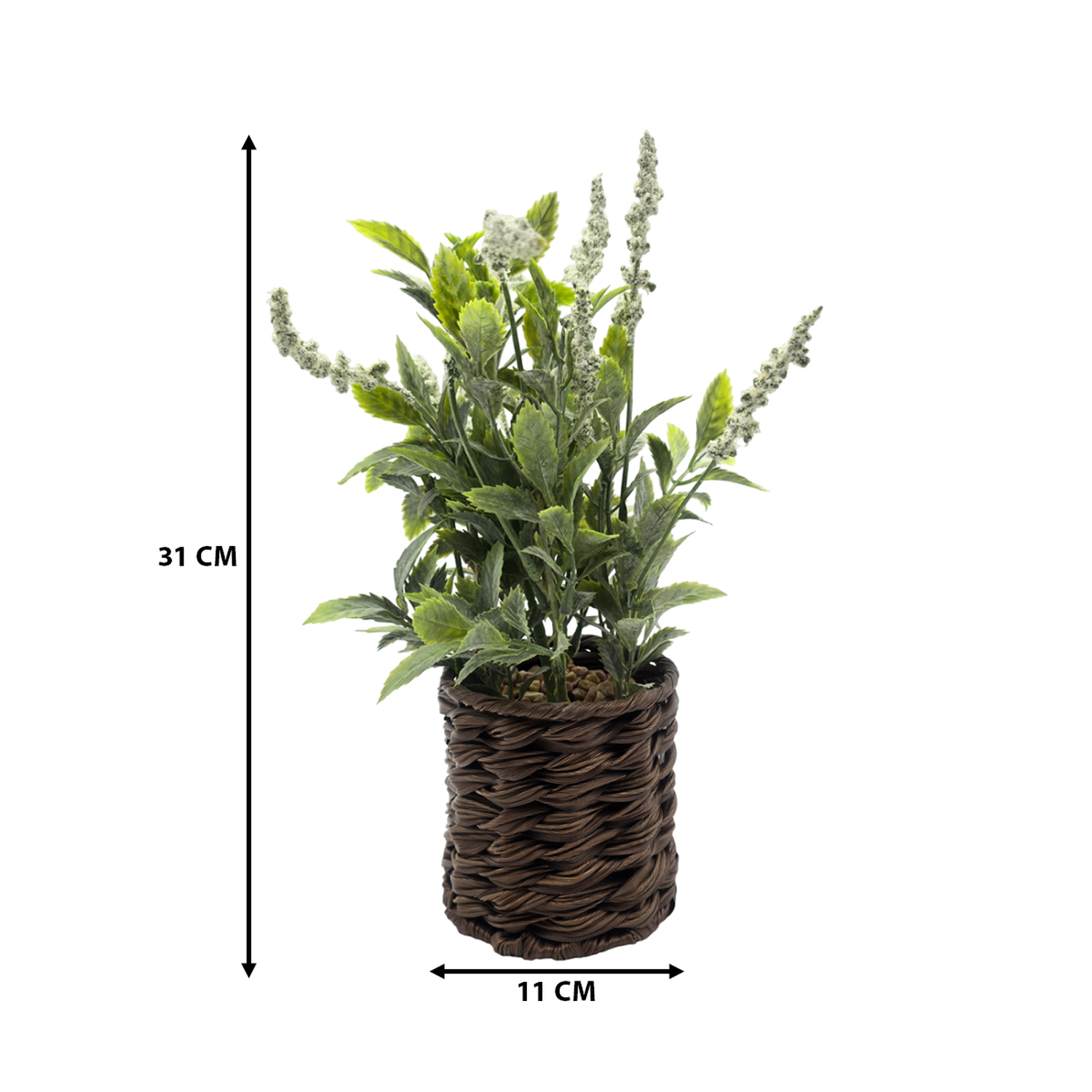 Planta Artificial Lavanda Decorativa Macetero De Rattan Deco-6