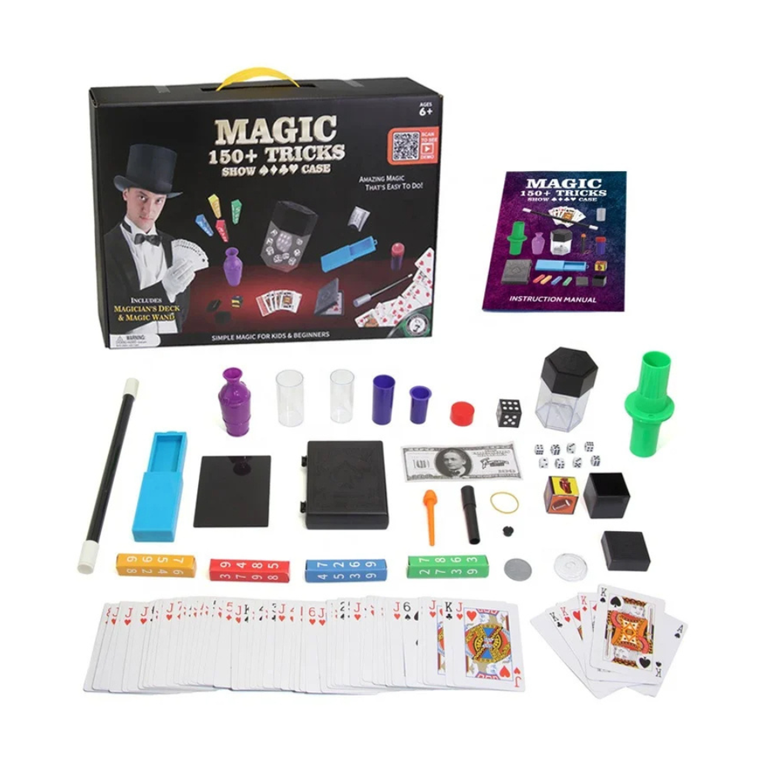 Set Juego De Magia Magic 150 Trucos De Mago Con Varita Niños-3